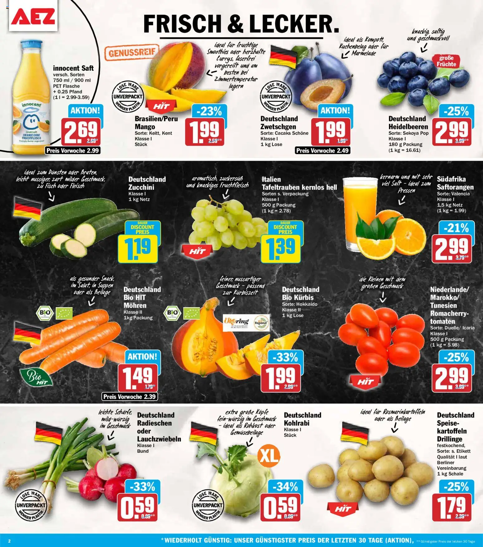 AEZ Prospekt – gültig ab 31.08.2026 | Seite: 2 | Produkte: Berliner, Tomaten, Fisch, Fleisch