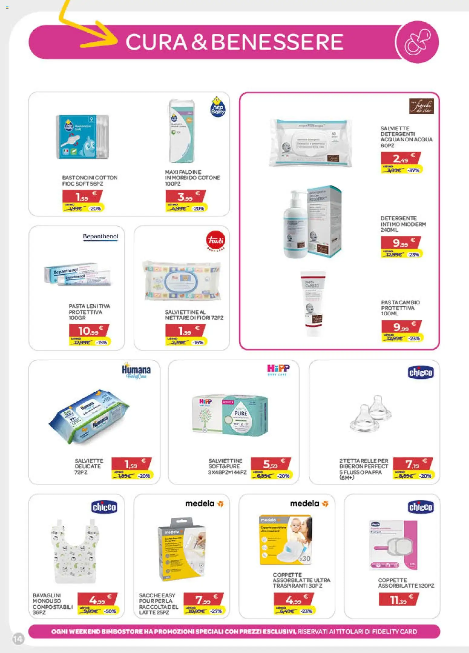 Volantino Bimbo store del 02/07/2026 | Pagina: 14 | Prodotti: Detergente intimo, Detergente, Intimo, Acqua