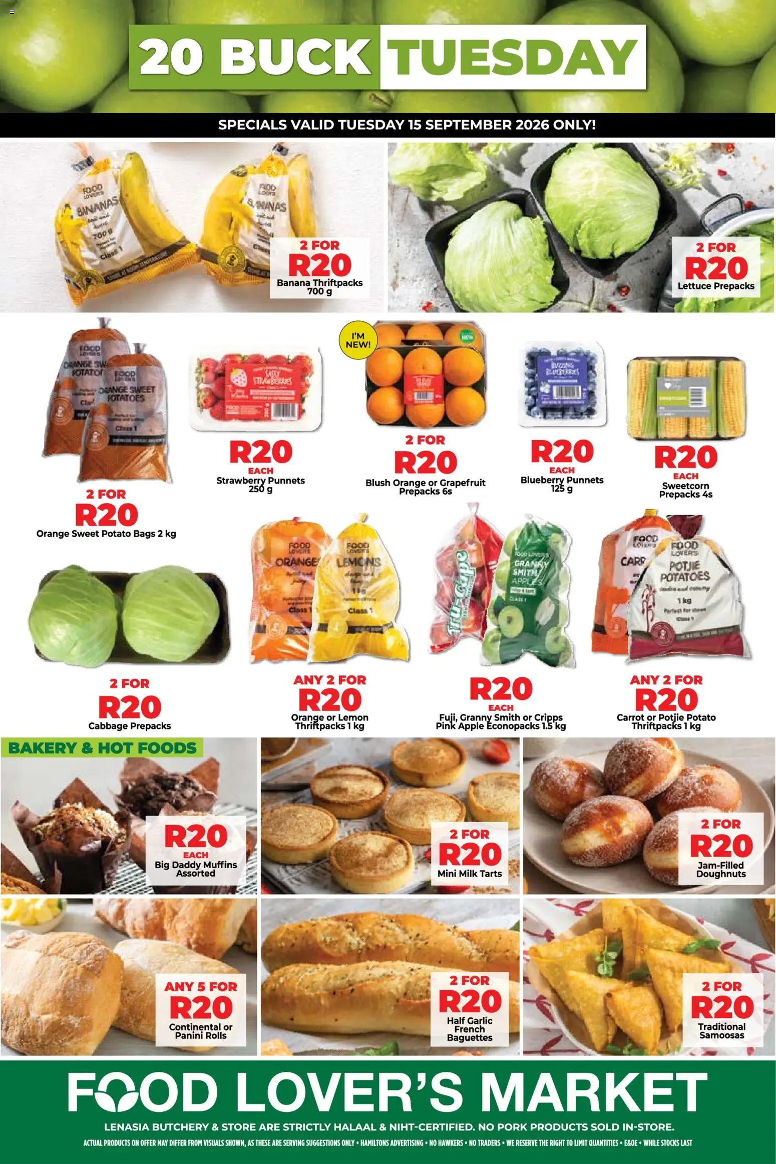 New Food Lover's Market catalogue – valid from 15/09/2026 | Page: 1 | Products: Bakery, Blush, Sweet potatoes, Potatoes