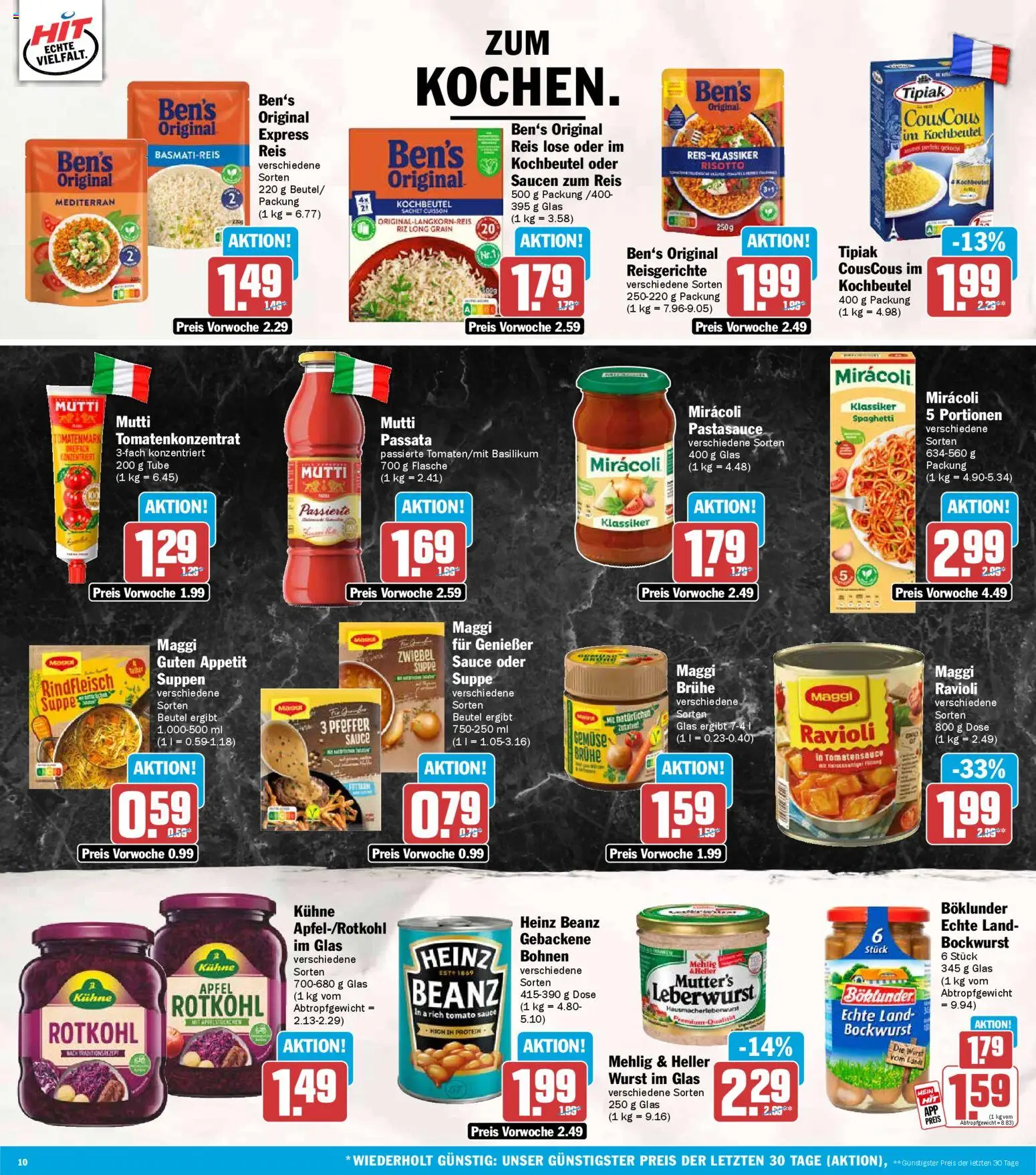 HIT Prospekt 	 – gültig ab 09.03.2026 | Seite: 10 | Produkte: Rotkohl, Pfeffer, Maggi suppe, Reis