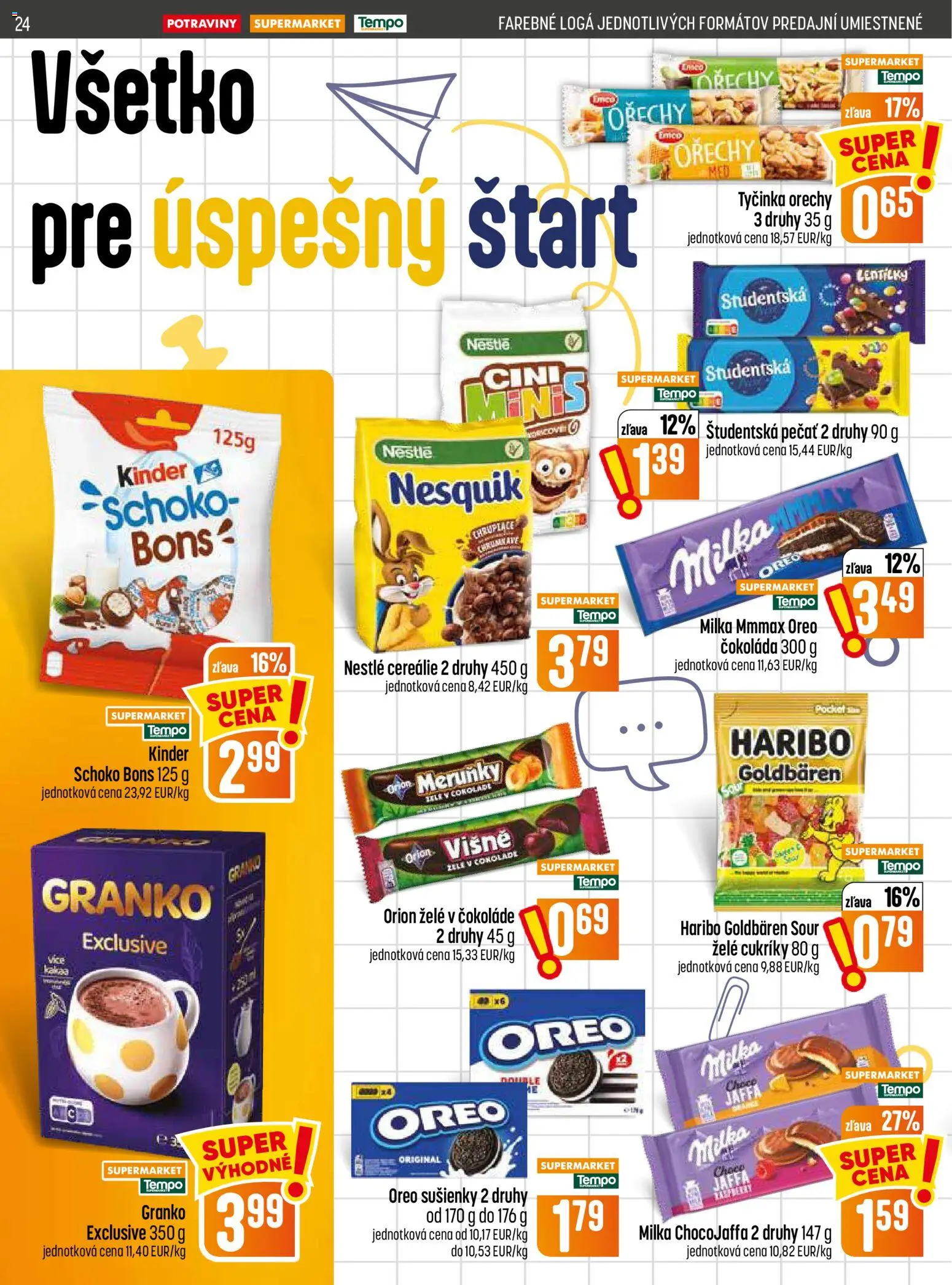 Nové COOP Jednota akcie – leták je platný od 20.08.2026 | Strana: 24 | Produkty: Cereálie, Orechy, Milka, Med