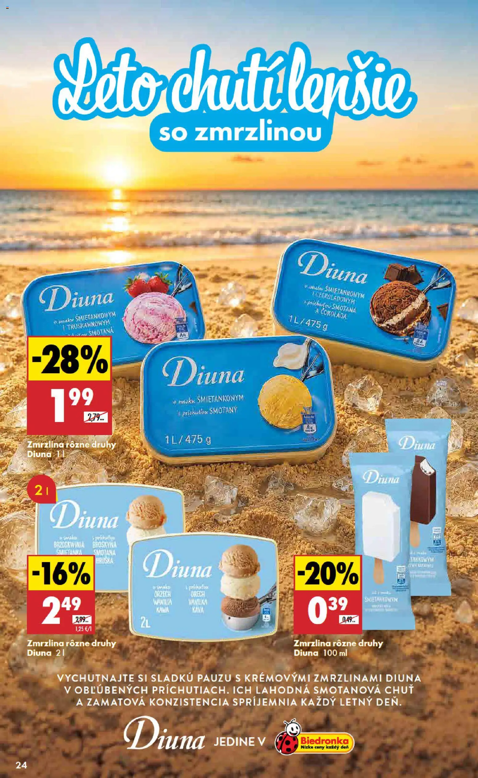 Nové Biedronka akcie – leták je platný od 30.07.2026 | Strana: 24 | Produkty: Káva, Smotana, Zmrzlina, Vanilka