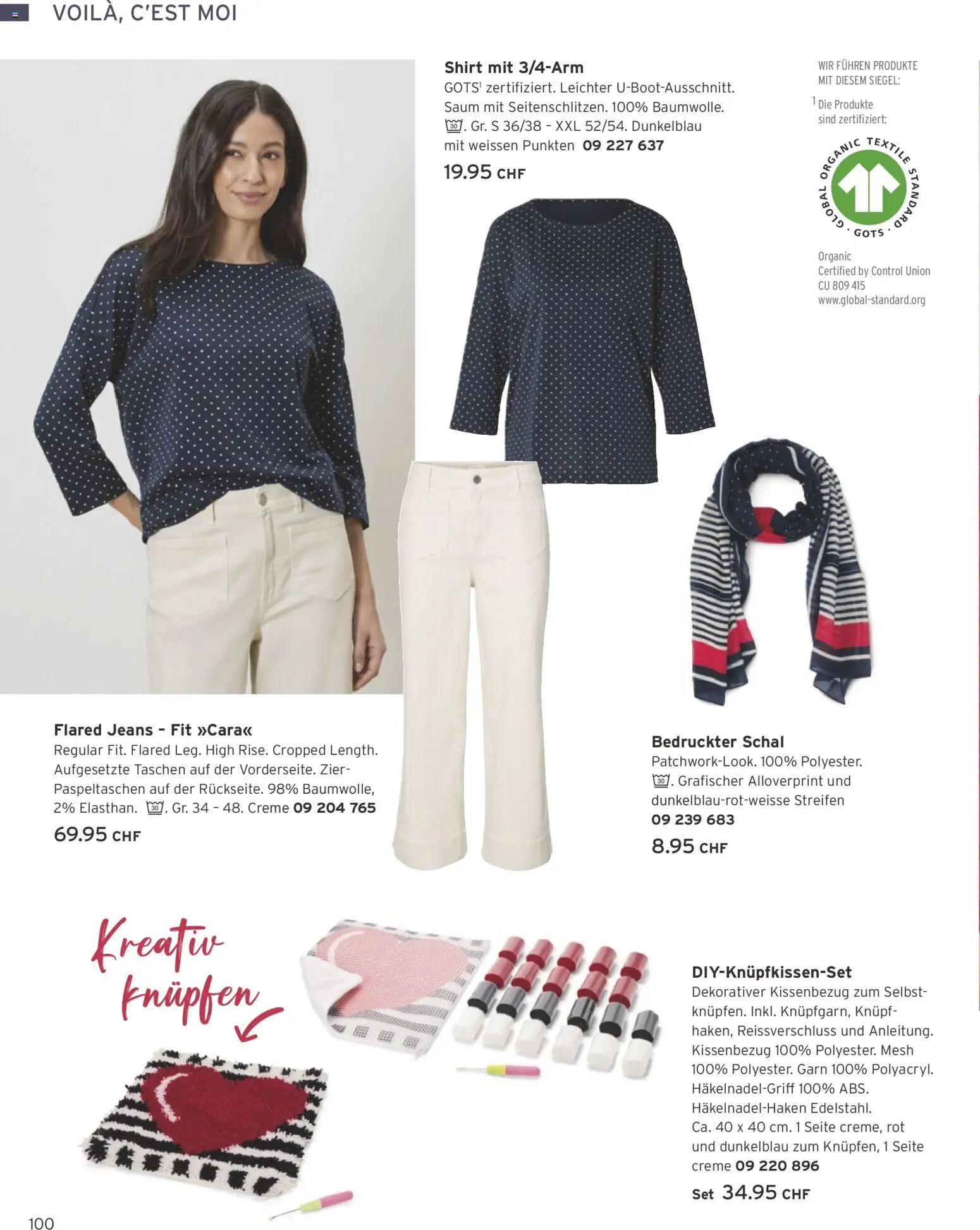 Tchibo aktionen – gültig ab 01.09.2026 | Seite: 100 | Produkte: Schal, Jeans, Shirt, Creme