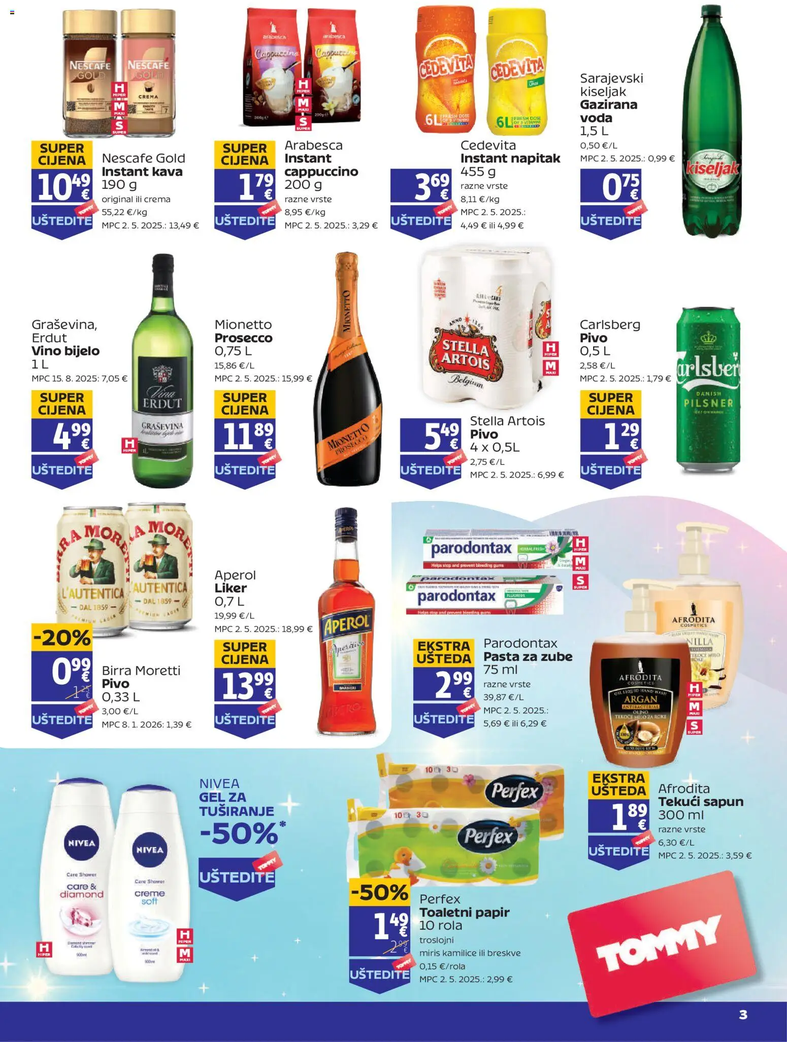 Tommy katalog | vrijedi od 06.08.2026 | Stranica: 2 | Proizvodi: Vino, Arabesca, Aperol, Toaletni papir