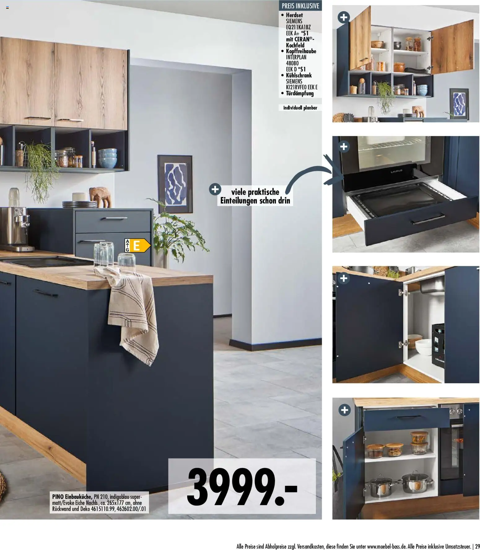 SB Möbel Boss Küchenkatalog 2026 – gültig ab 09.04.2026 | Seite: 29 | Produkte: Siemens, Kühlschrank, Kochfeld