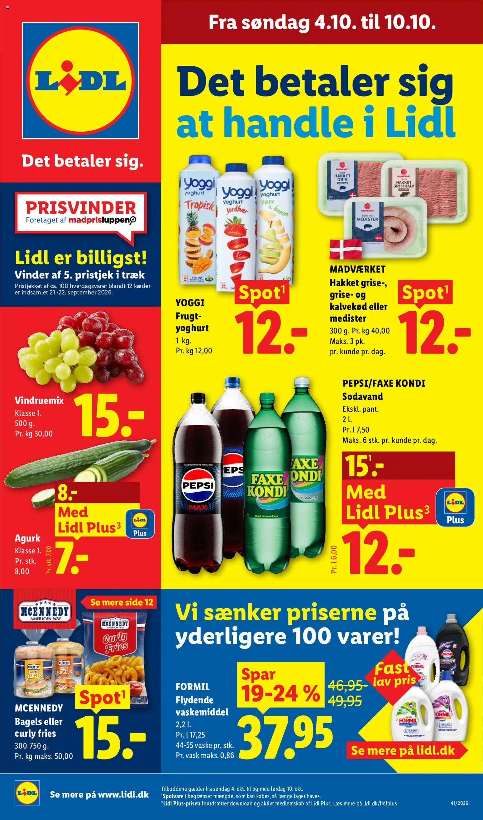 Lidl tilbudsavis – gyldig fra 04/10/2026 | Side: 1 | Produkter: Yoghurt, Sodavand, Søm, Pepsi