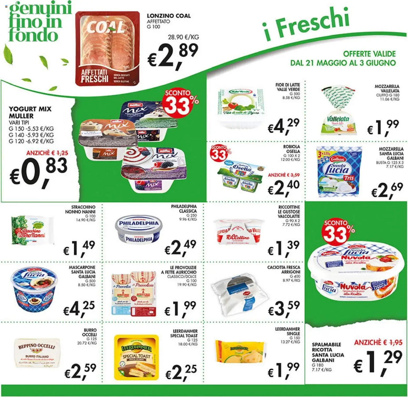 Volantino Coal del 21.05.2026 | Pagina: 10 | Prodotti: Yogurt, Latte, Burro, Ricotta