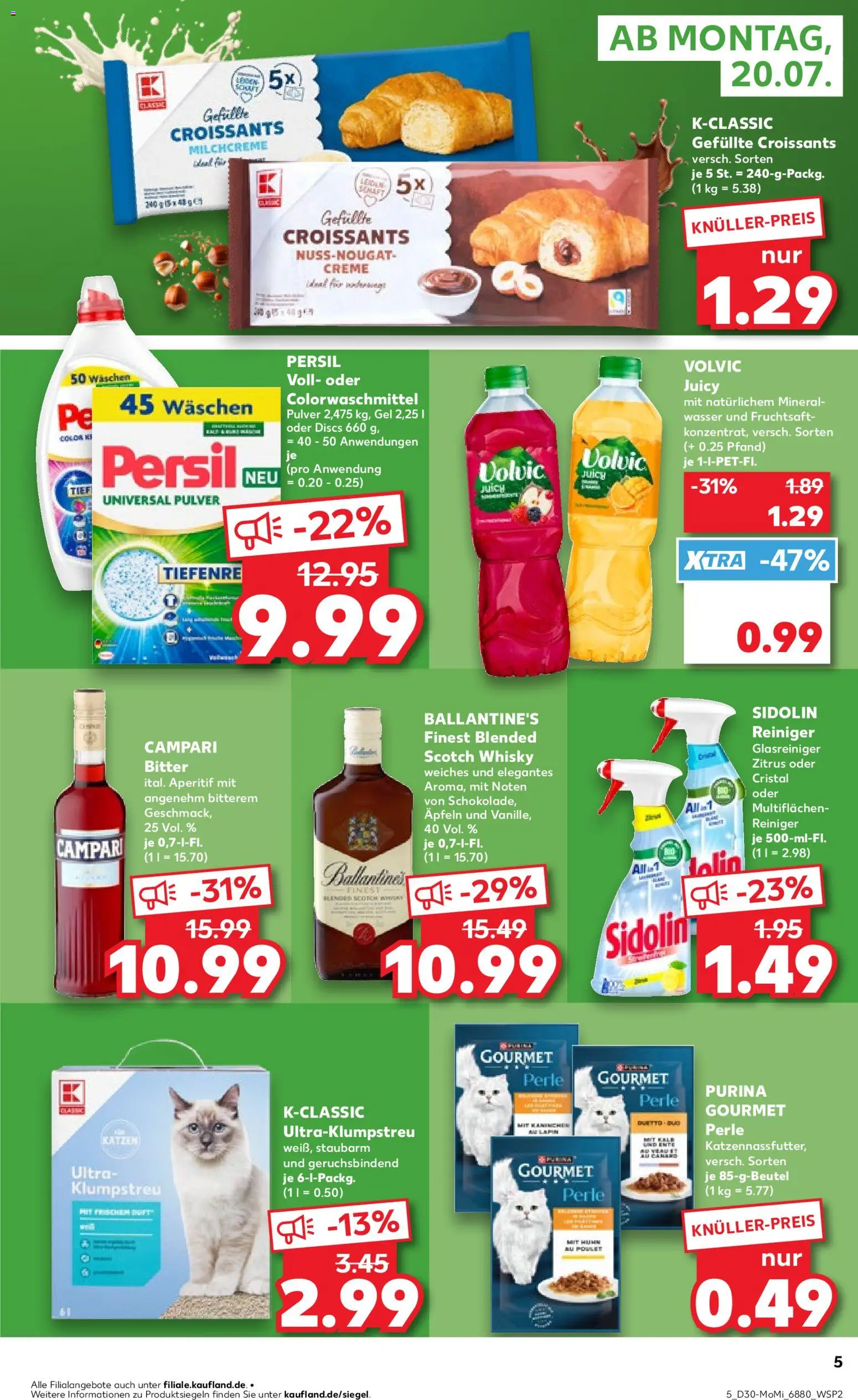 Kaufland Prospekt Völklingen – gültig ab 20.07.2026 | Seite: 5 | Produkte: Campari, Volvic, Fruchtsaft, Ente