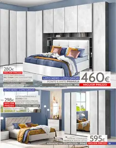 Anteprima del volantino Mondo Convenienza volantino Camere valido a partire dal 01/07/2026 | Pagina: 19 | Prodotti: Letto matrimoniale, Contenitore, Letto, Armadio
