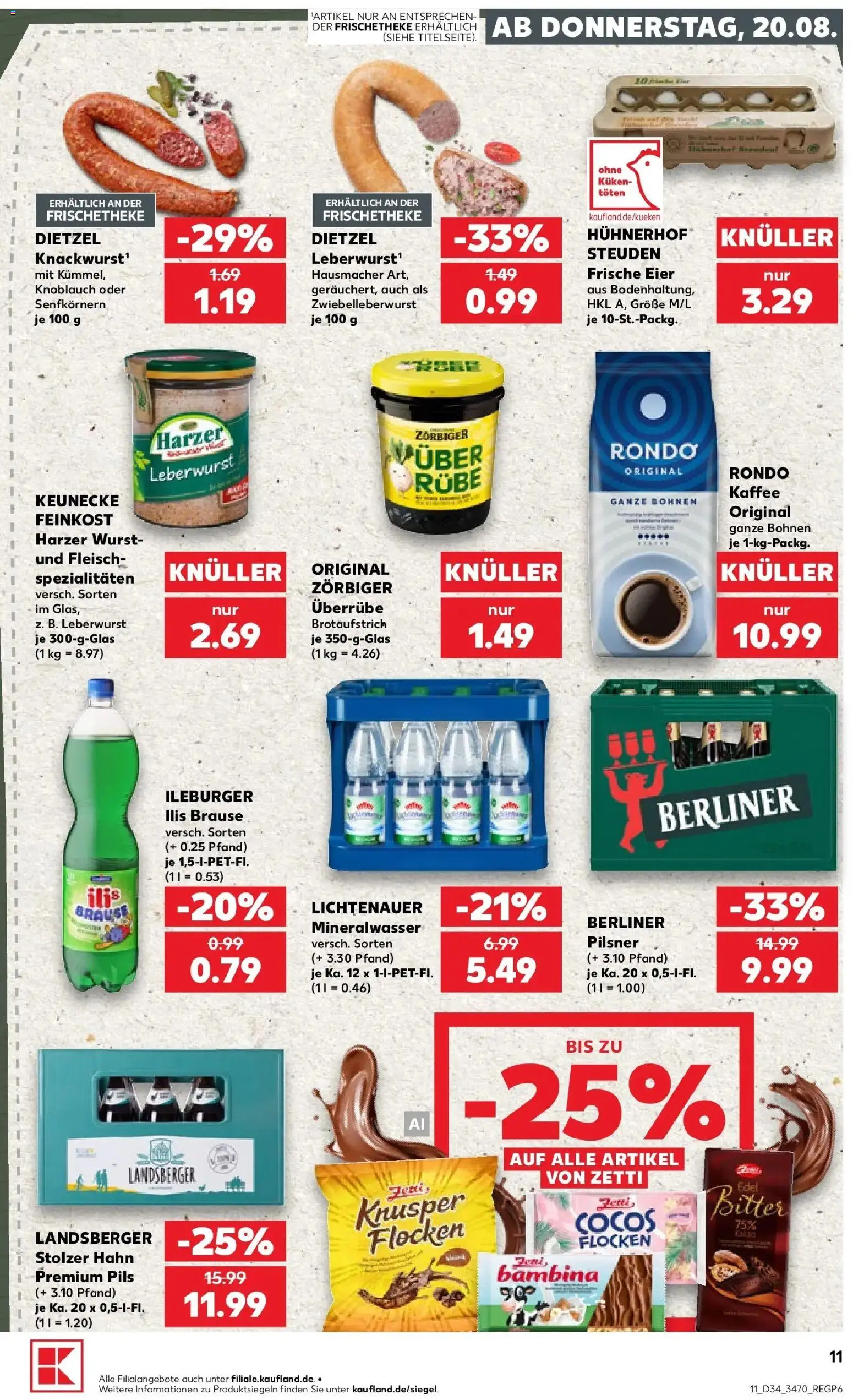 Prospekt Kaufland ab 20.08.2026 » Angebote Online zum Blättern | Seite: 11 | Produkte: Kaffee, Knoblauch, Fleisch, Flocken