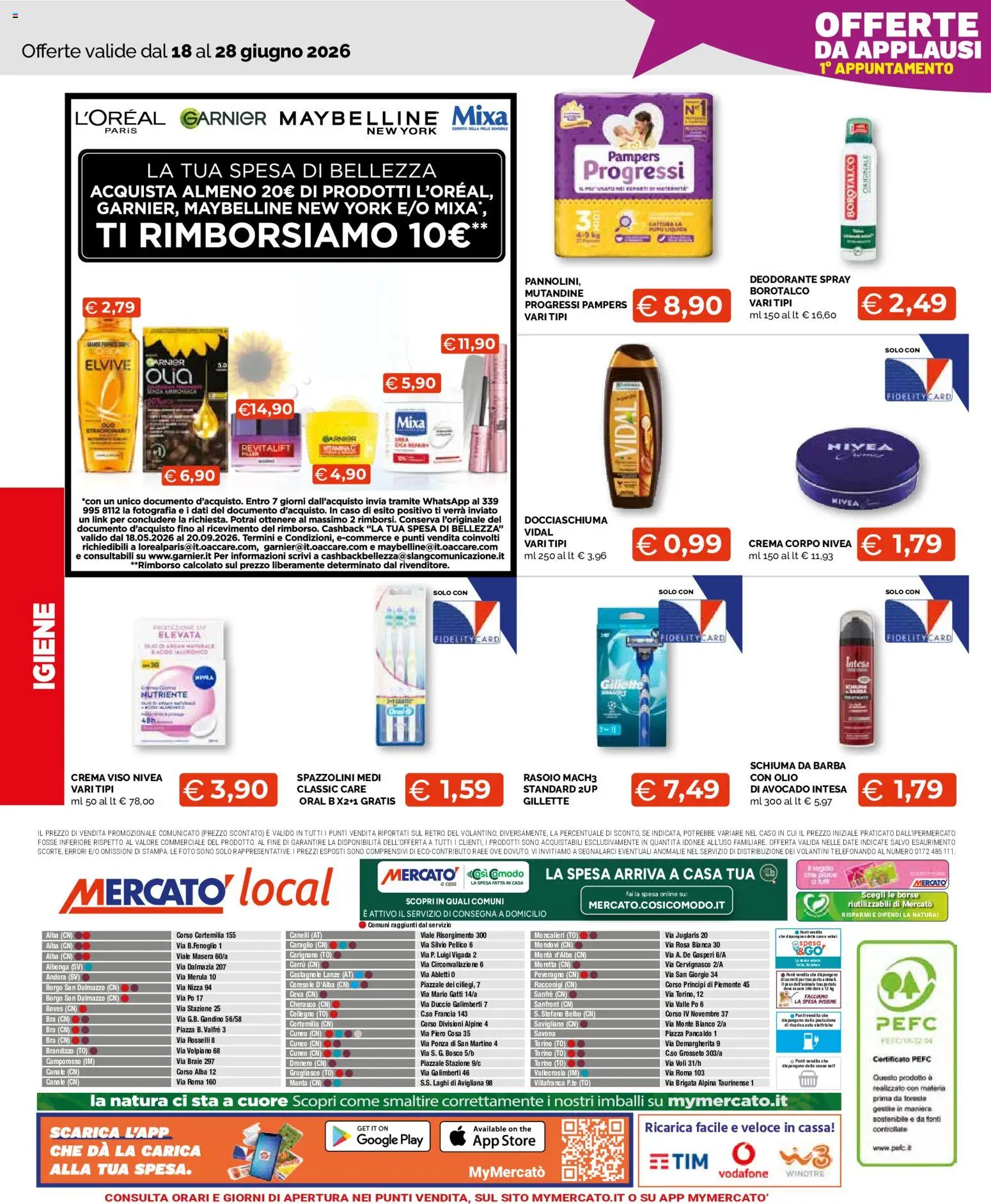 Volantino Mercatò del 18.06.2026 | Pagina: 12 | Prodotti: Schiuma da barba, Avocado, The, Pampers