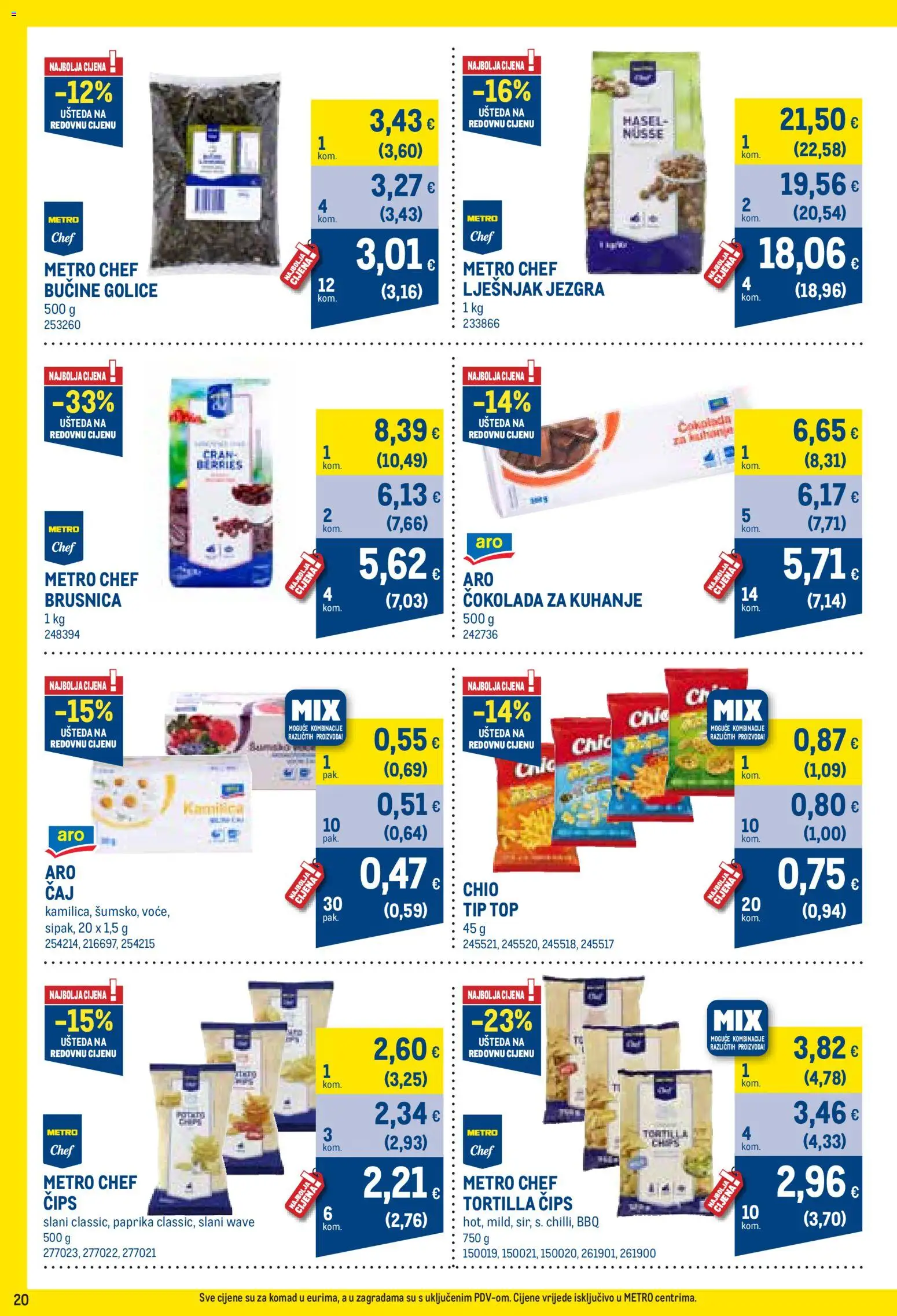 Metro katalog | vrijedi od 02.11.2026 | Stranica: 20 | Proizvodi: Čokolada za kuhanje, Čokolada, Lješnjak, Brusnica