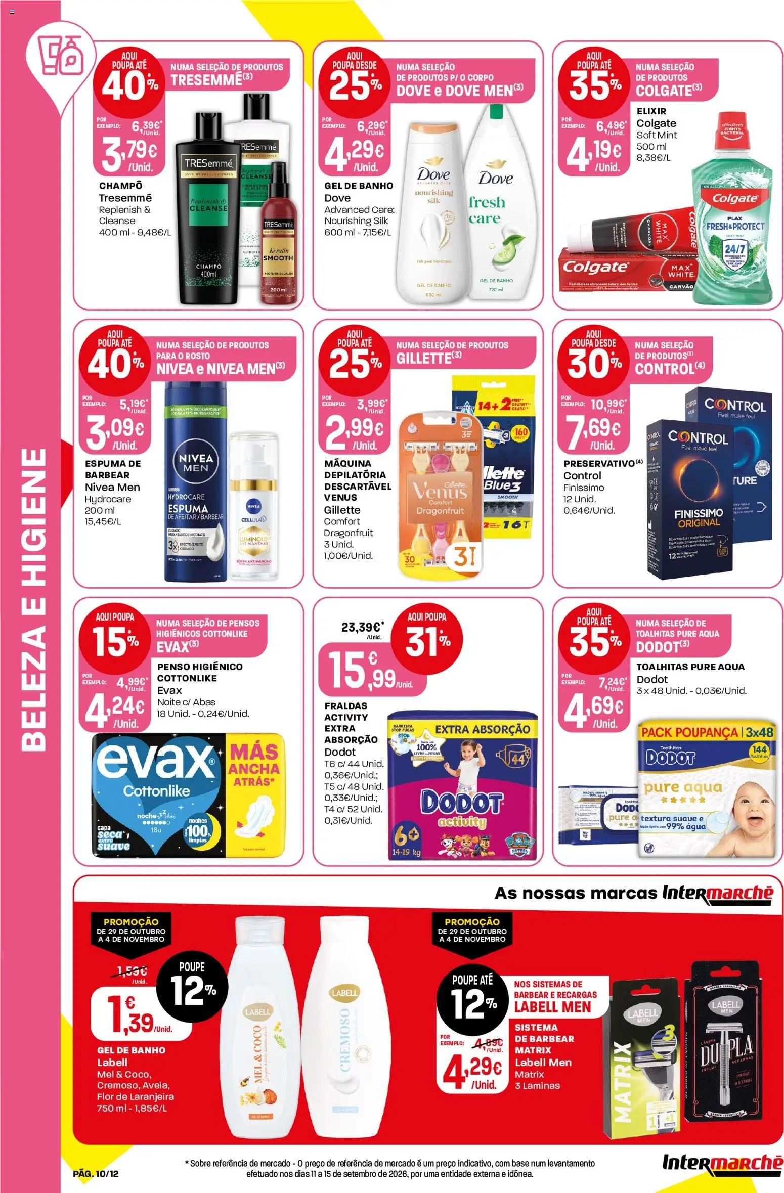 Intermarché folheto Mini │ válido de 29/10/2026 | Página: 10 | Produtos: Agua, Gel de banho, Banho, Mel