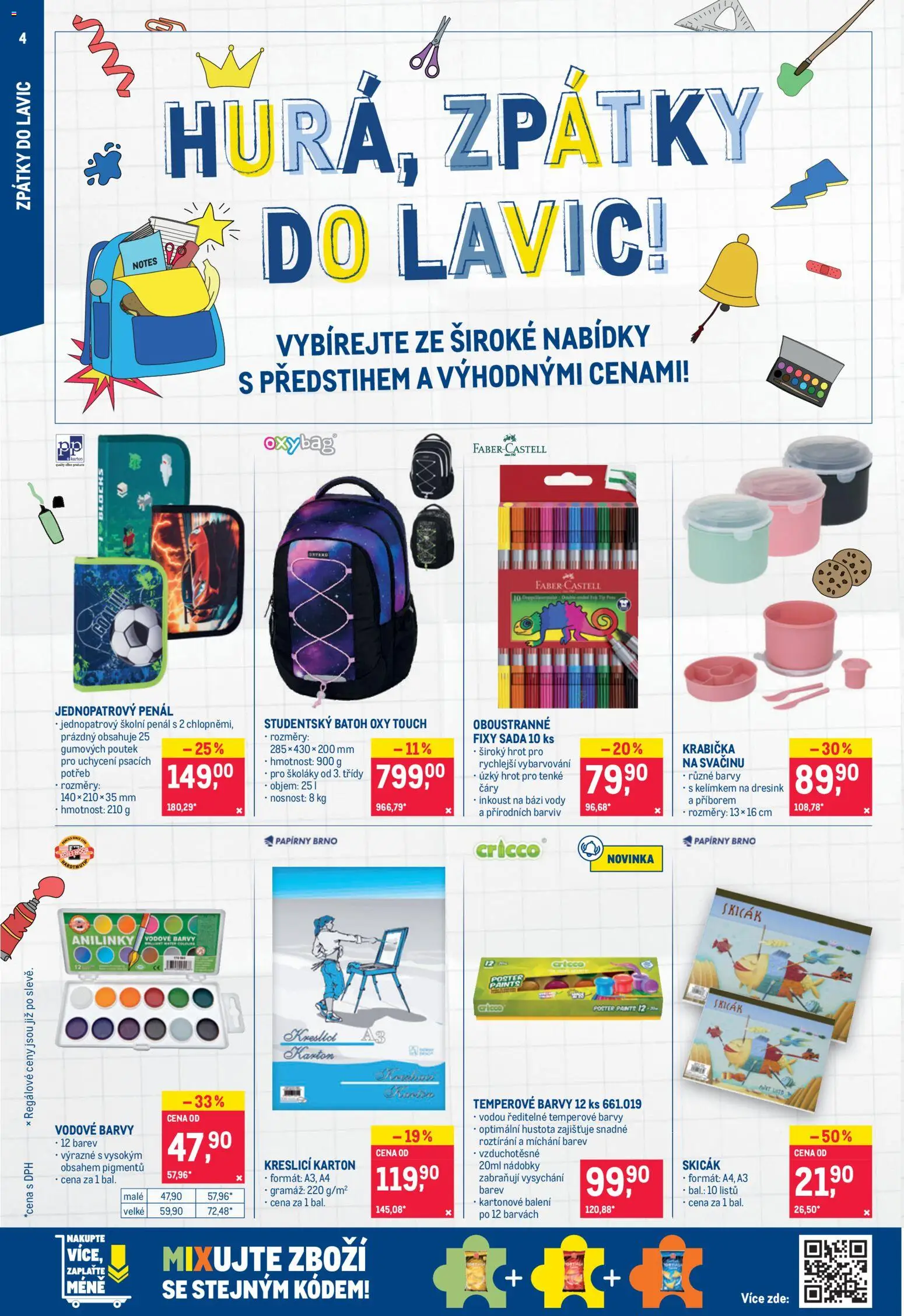Makro leták - Nepotravinové zboží od 29.07.2026 | Strana: 4 | Produkty: Penál, Batoh, Fixy, Skicák
