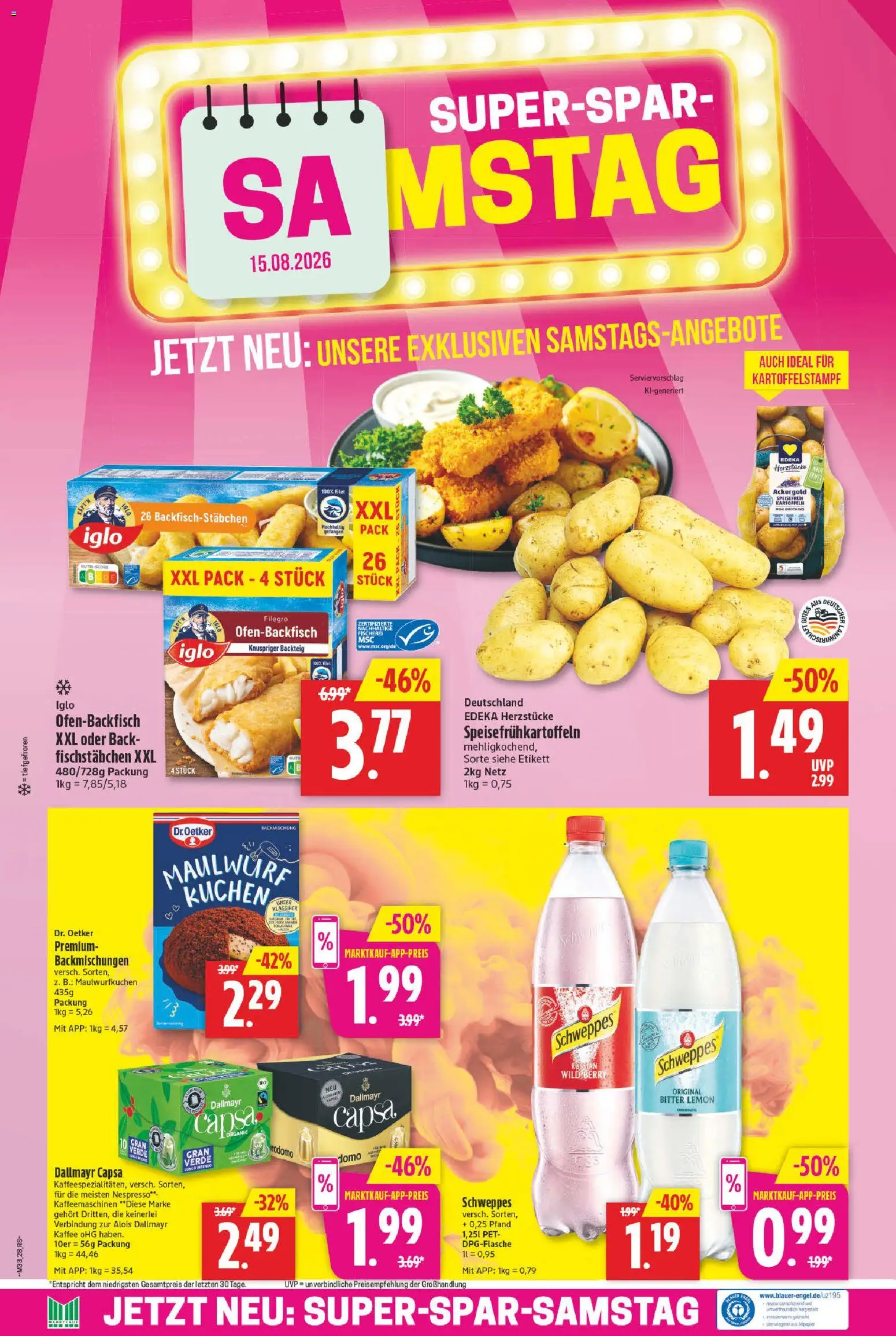 Marktkauf Prospekt – gültig ab 10.08.2026 | Seite: 28 | Produkte: Kaffee, Fischstabchen, Kuchen, Dallmayr capsa