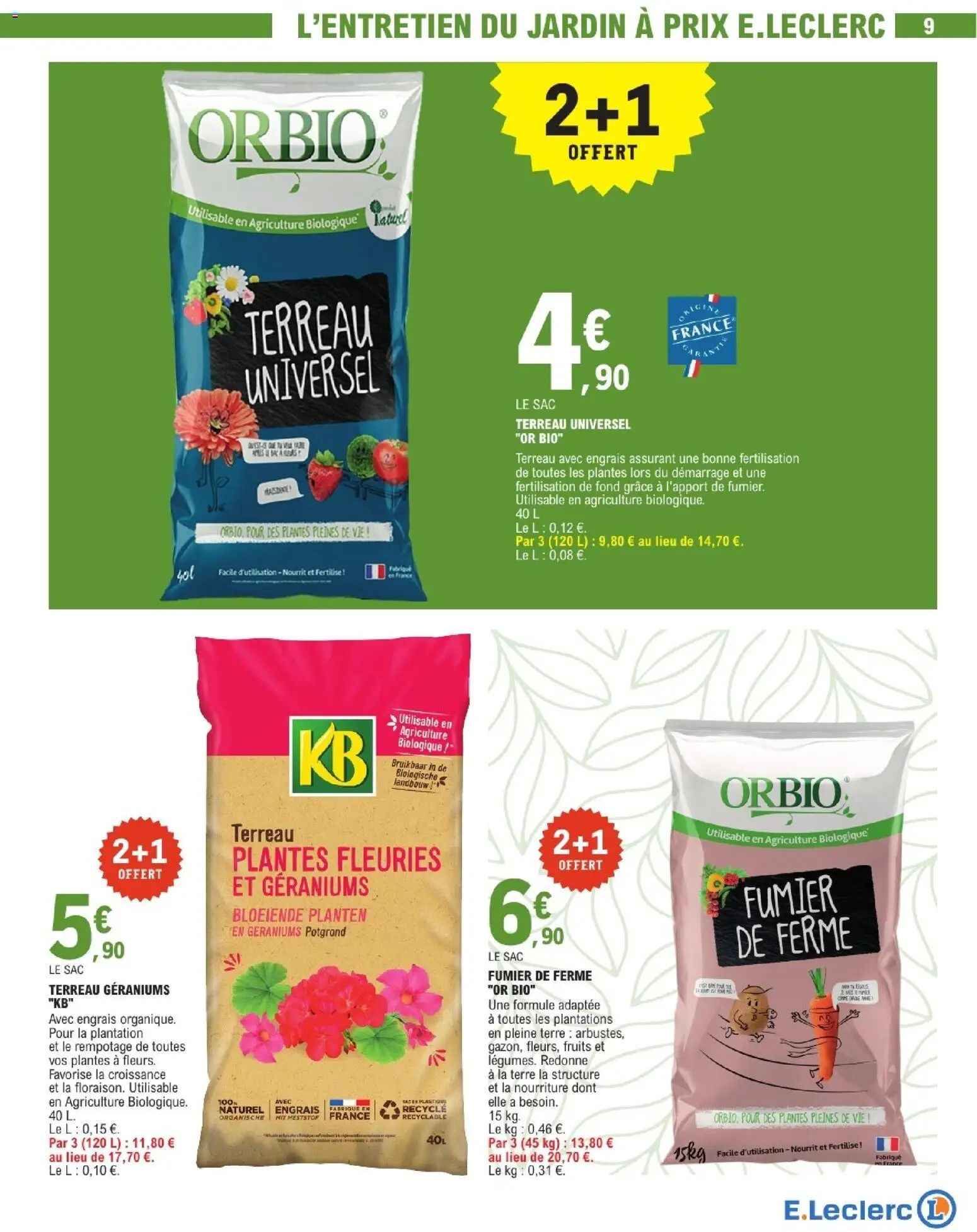 {H1} | Page: 9 | Produits: Sac, Terreau Universel, Plantes, Terreau