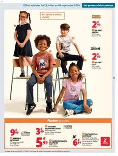 Auchan - Prévisualisation de ROBE FILLE INEXTENSO, 97% polyester recyclé 3% élasthanne Du 3 au 14 ans valide à partir de 28/07/2026 | Page: 49 | Produits: Robe, Coton, T-shirt, Pantalon