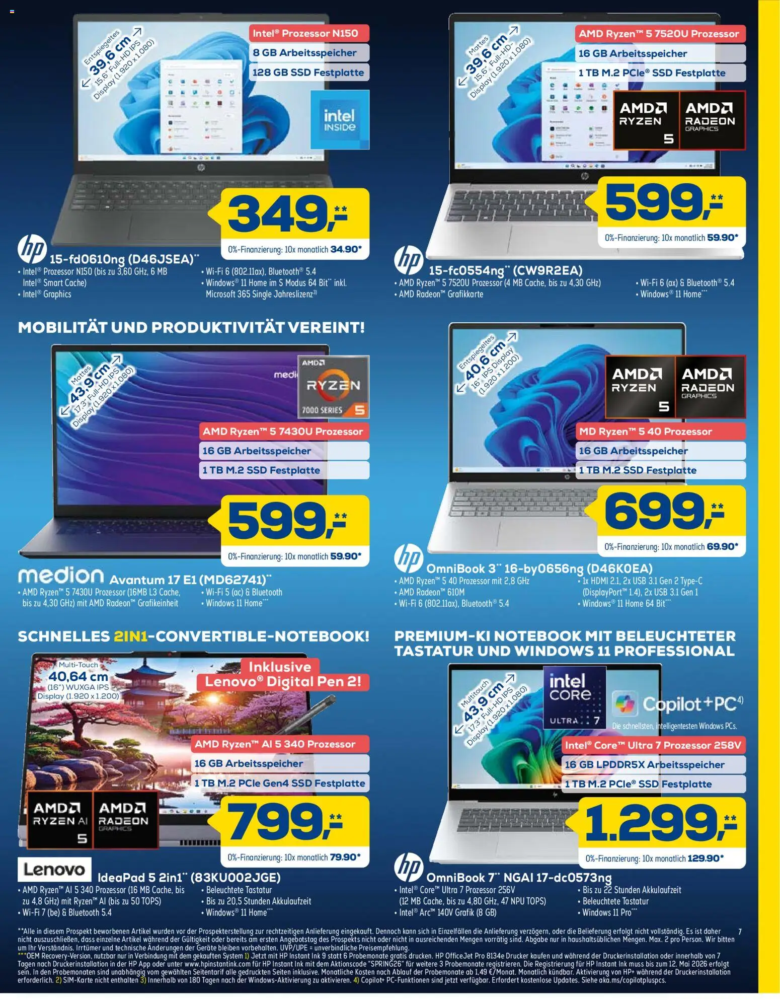 Euronics Unsere aktuelle Beilage – gültig ab 27.06.2026 | Seite: 7 | Produkte: HP, USB, Grafikkarte, Tastatur