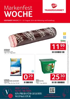 Transgourmet Markenfest Woche ab 17.08.2026 gültig