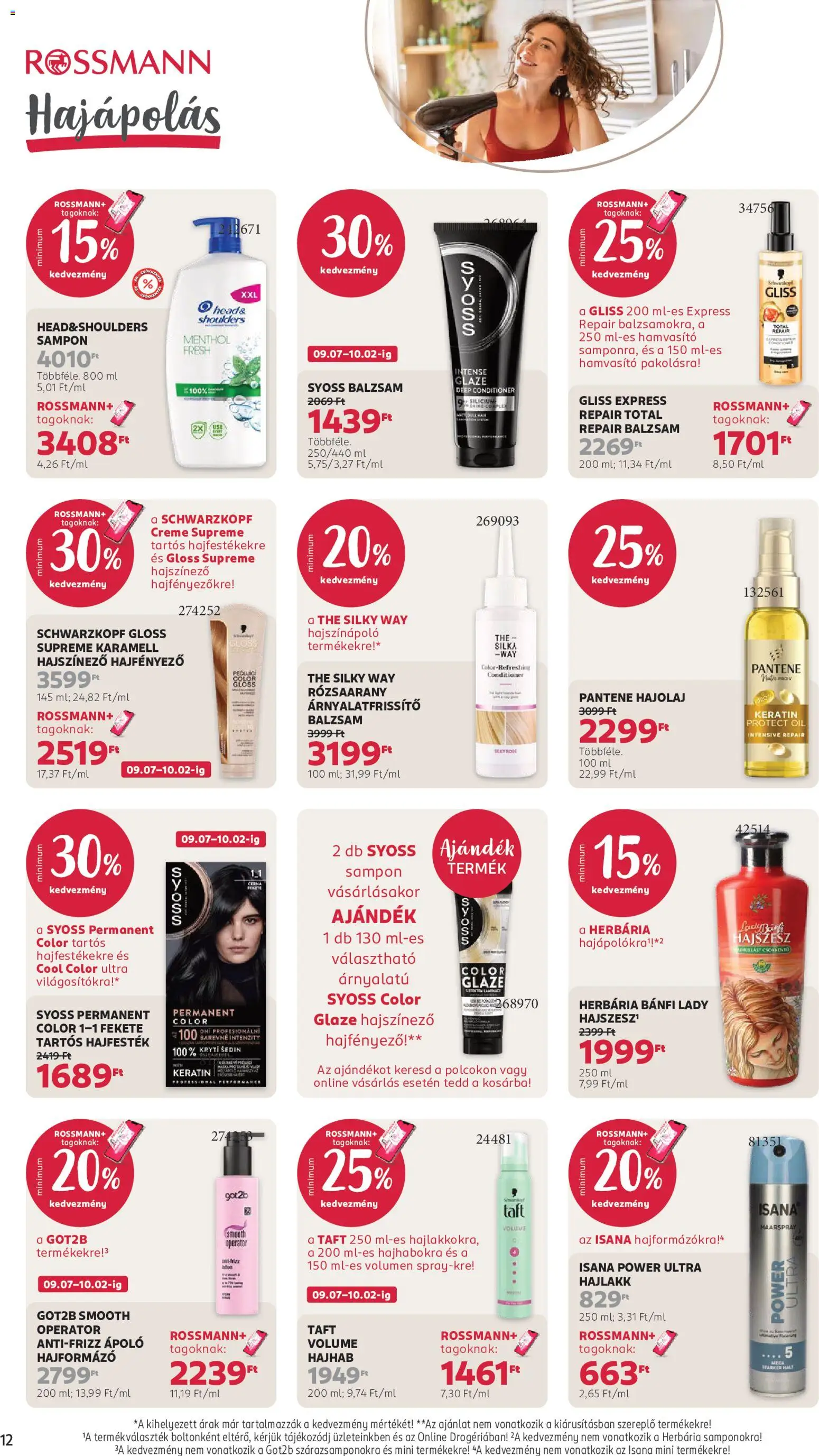 Rossmann akciós ujság - amely érvényes a következő dátumtól: 2026.09.21. | Oldal: 14 | Termékek: Pantene, Hajformázó, Hajfesték, Hajolaj