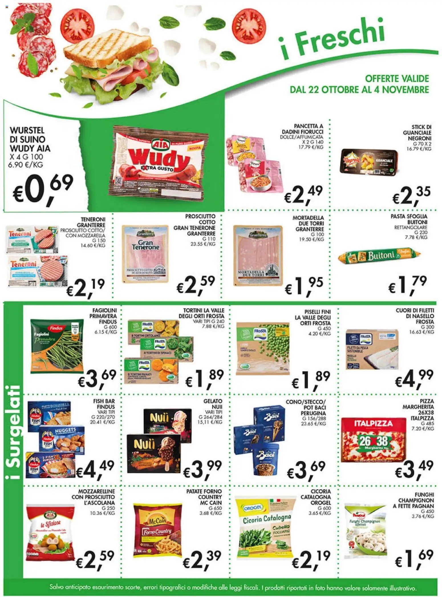 Volantino Coal del 22/10/2026 | Pagina: 9 | Prodotti: Pizza, Pasta, Fagiolini, Nasello