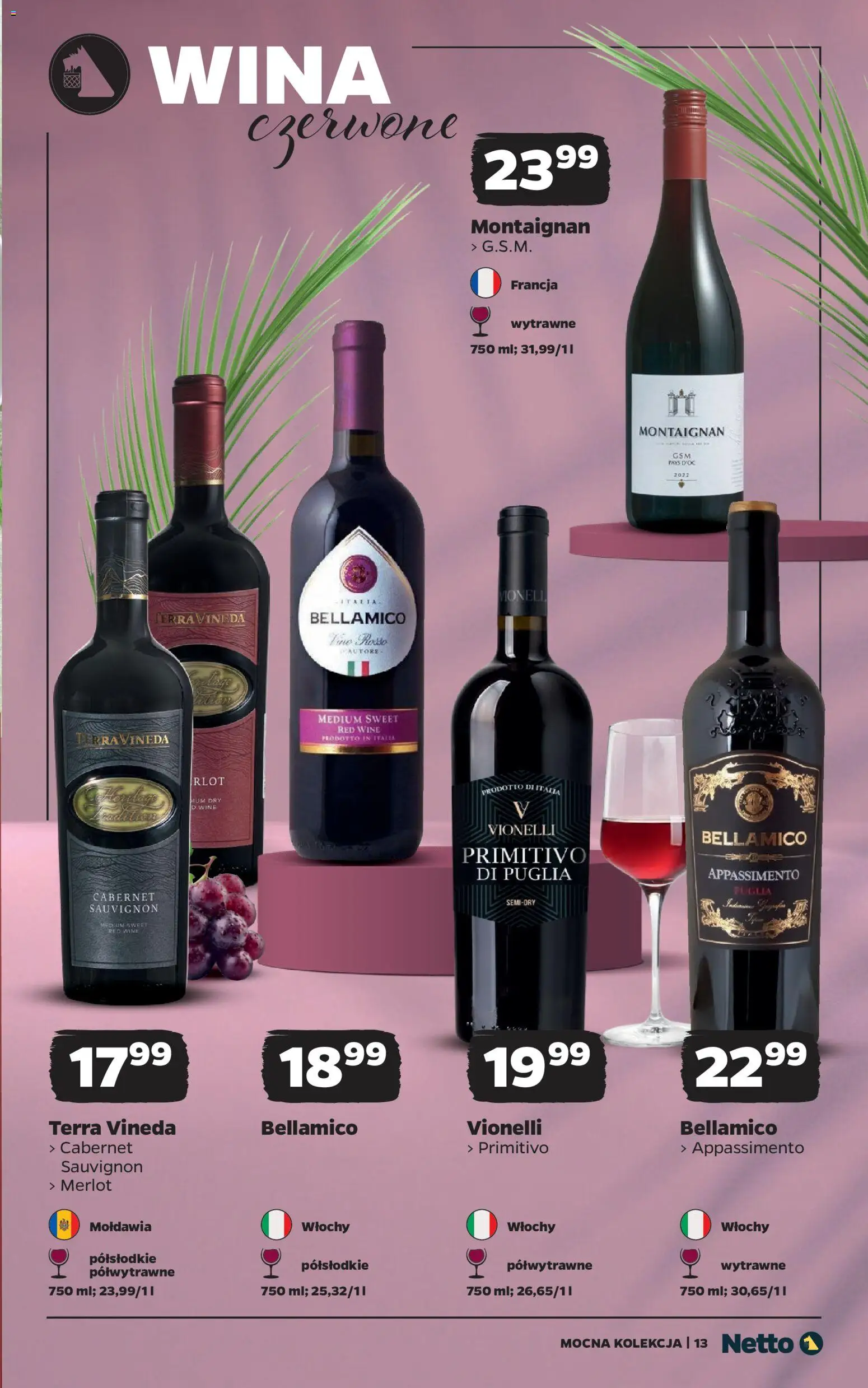 Netto gazetka - Wina od 20.07.2026 | Strona: 13 | Produkty: Merlot