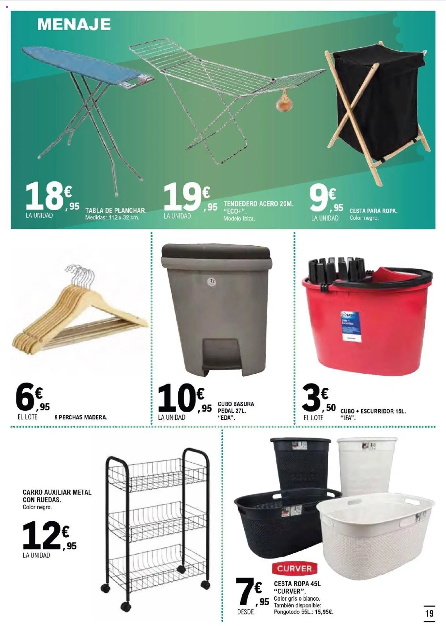E.Leclerc folleto Salamanca │ válido desde el 05/08/2026 | Página: 19 | Productos: Ropa, Tendedero, Cesta
