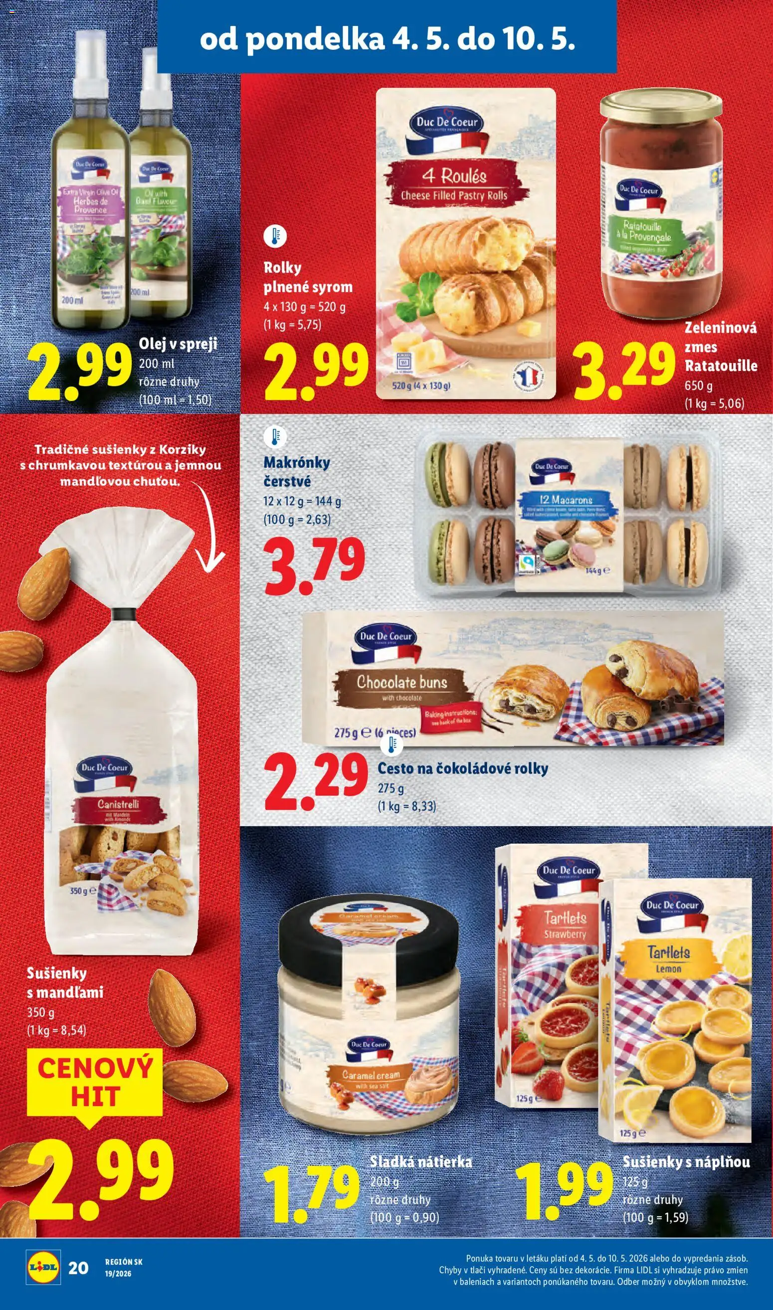 Nové Lidl akcie – leták je platný od 04.05.2026 | Strana: 26 | Produkty: Olej, Makronky