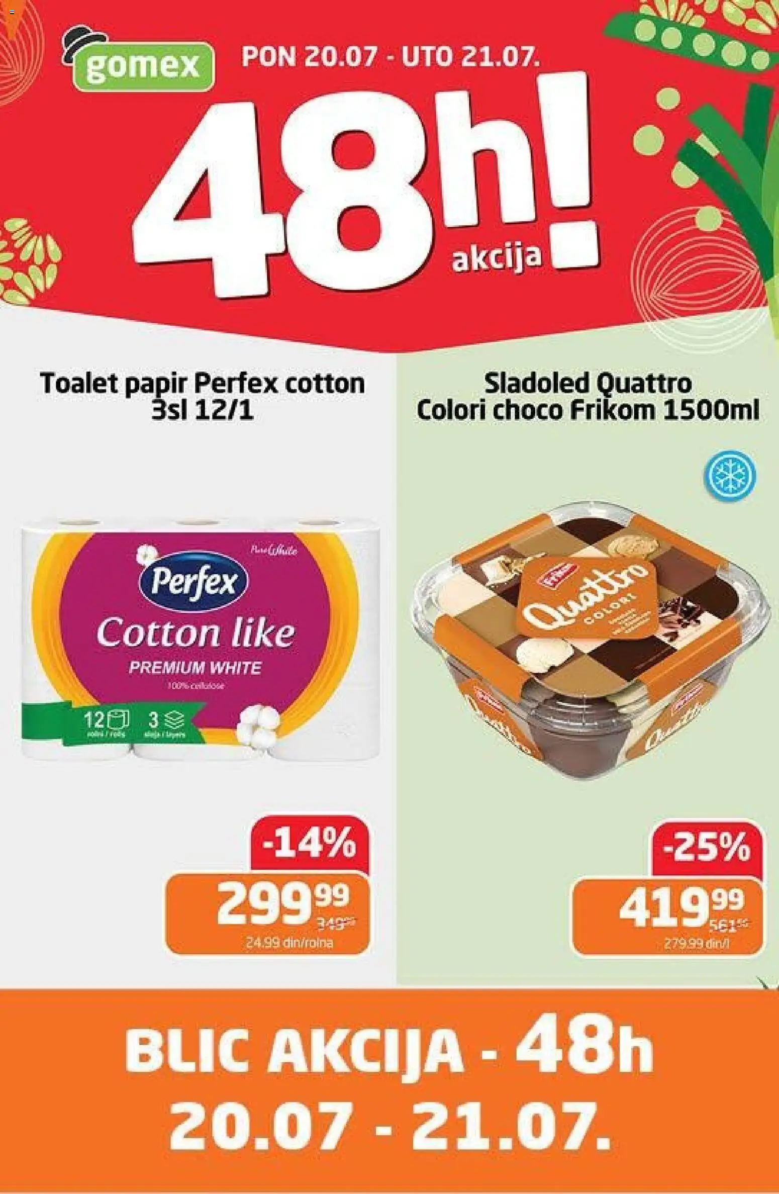 Gomex katalog - važi od 20.07.2026 | Strana: 1 | Proizvode: Toalet papir, Sladoled
