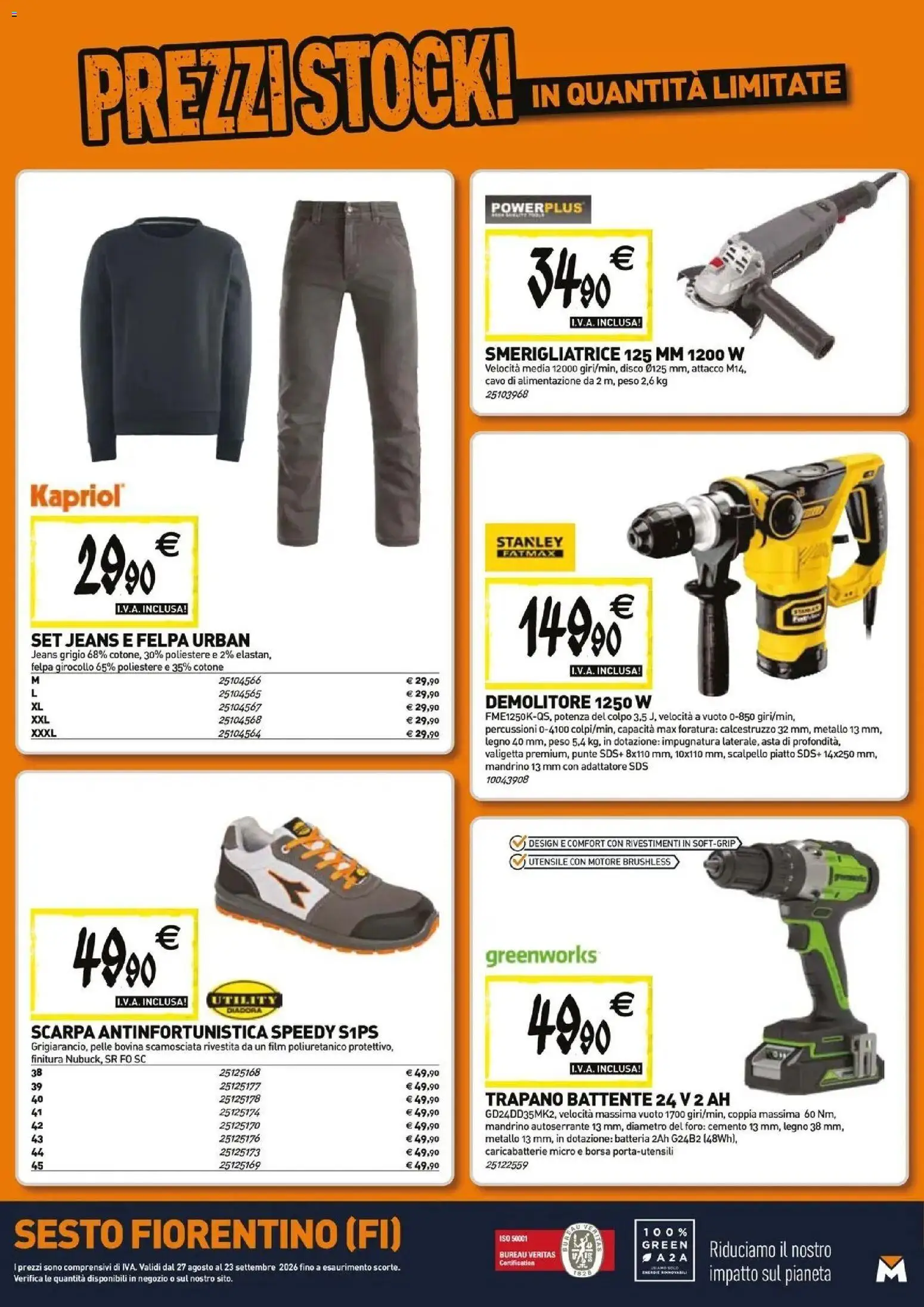 Volantino TECNOMAT del 27/08/2026 | Pagina: 20 | Prodotti: Borsa, Piatto, Batteria, Cemento