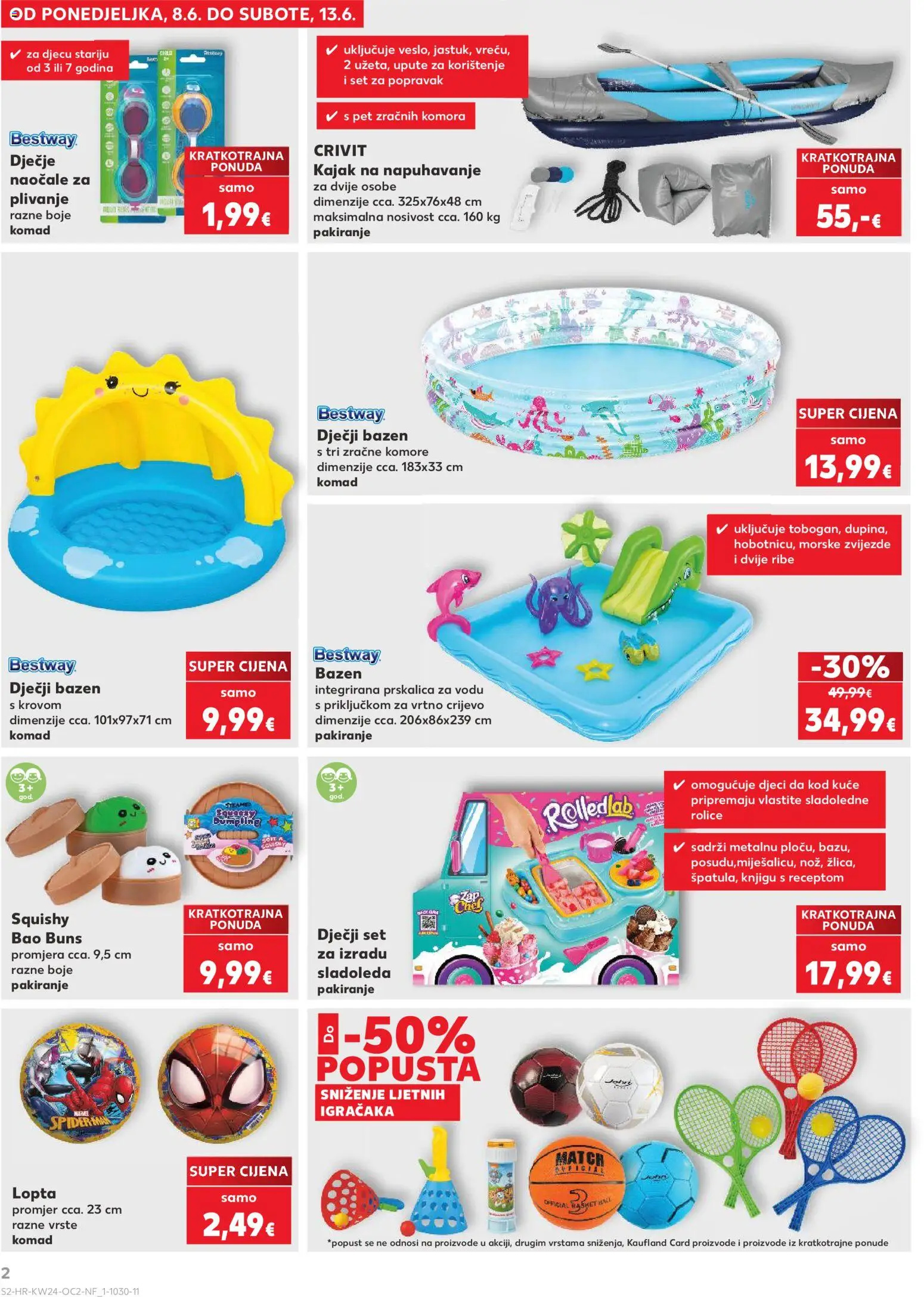 Kaufland katalog | vrijedi od 10.06.2026 | Stranica: 2 | Proizvodi: Bazen, Lopta, Naočale, Vrtno crijevo