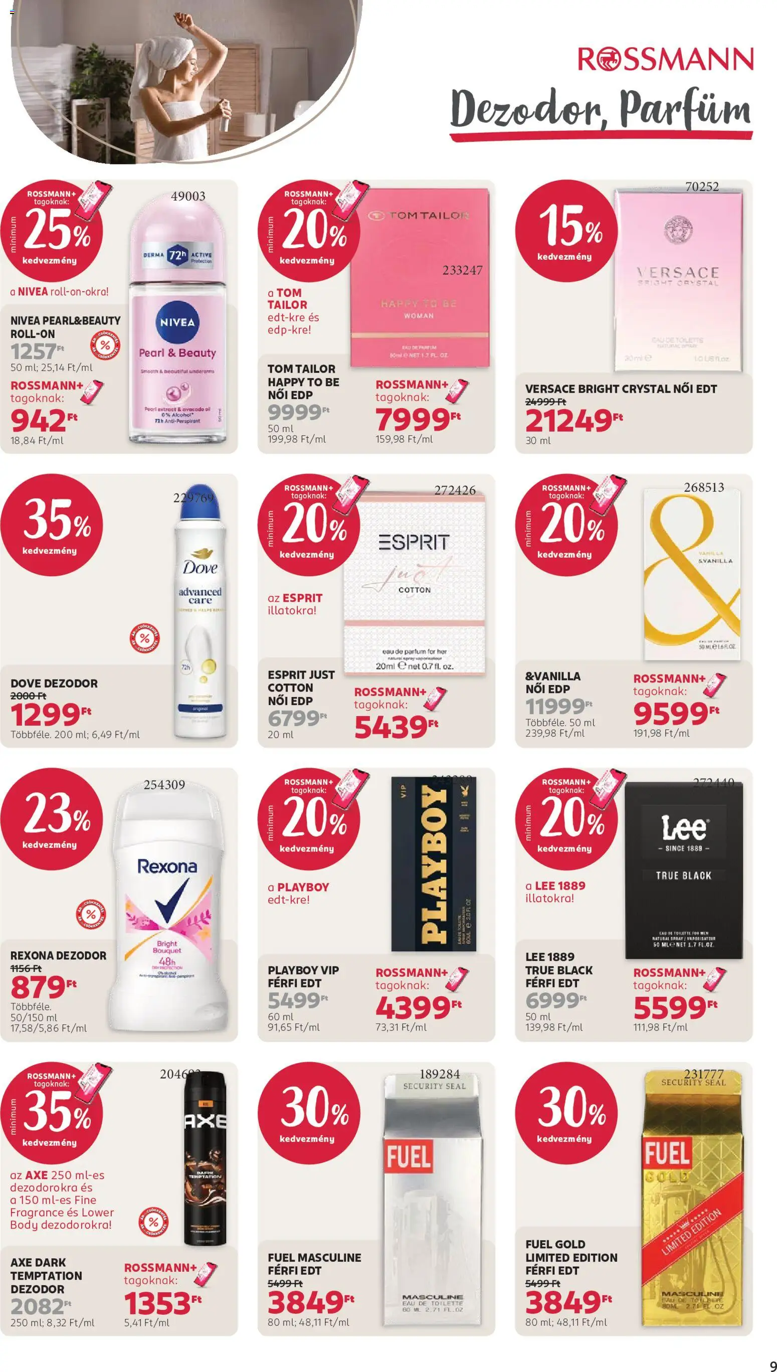 Rossmann akciós ujság - amely érvényes a következő dátumtól: 2026.08.03. | Oldal: 11 | Termékek: Dove, Body, Parfüm, Axe