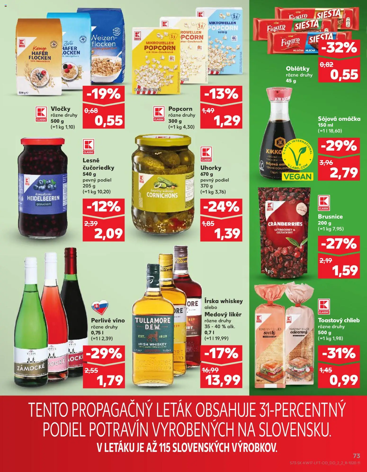 Nové Kaufland akcie – leták je platný od 23.04.2026 | Strana: 73 | Produkty: Víno, Čučoriedky, Perlivé víno, Uhorky