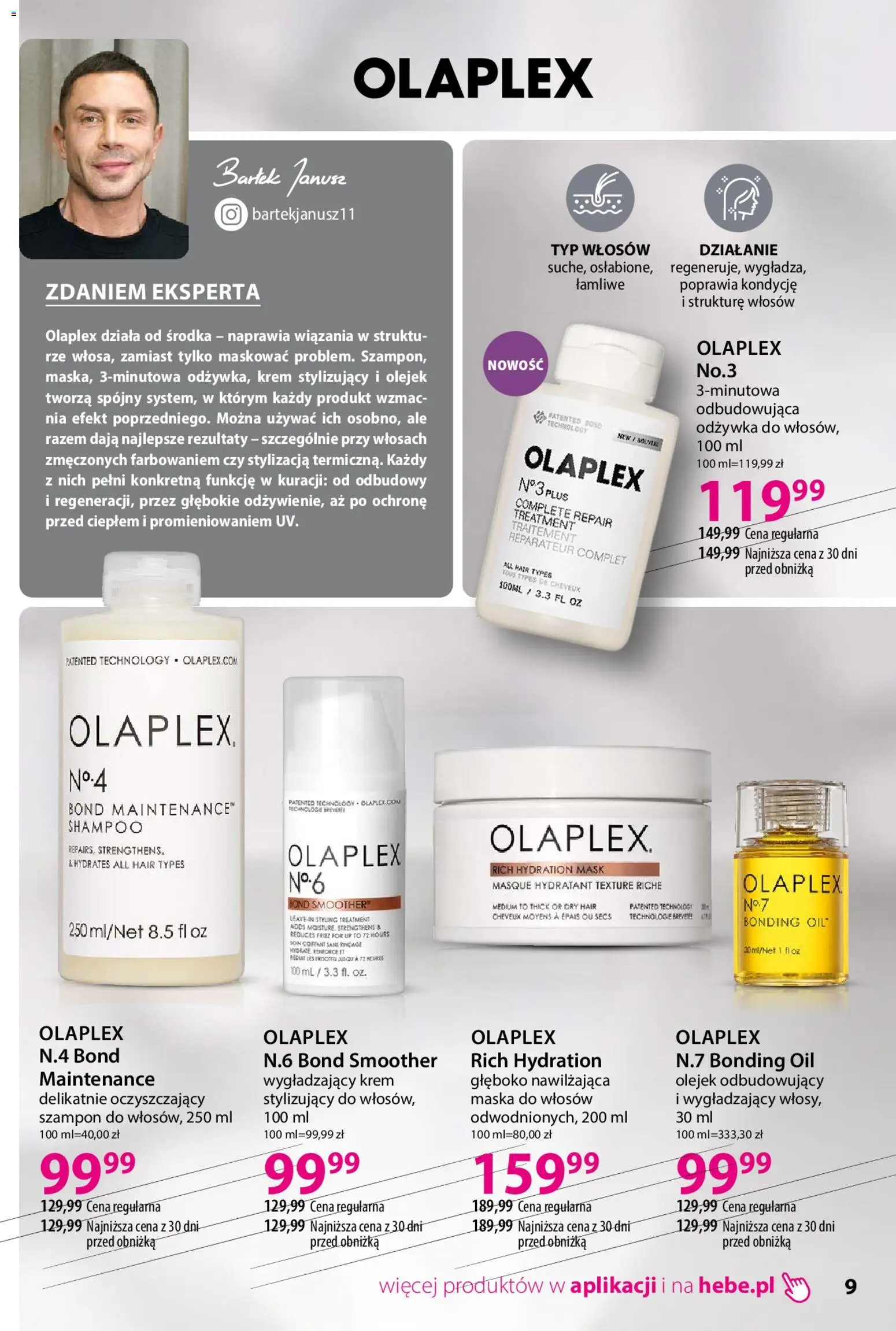 Hebe gazetka - Katalog od 04.08.2026 | Strona: 9 | Produkty: Szampon, Odżywka, Maska, Krem