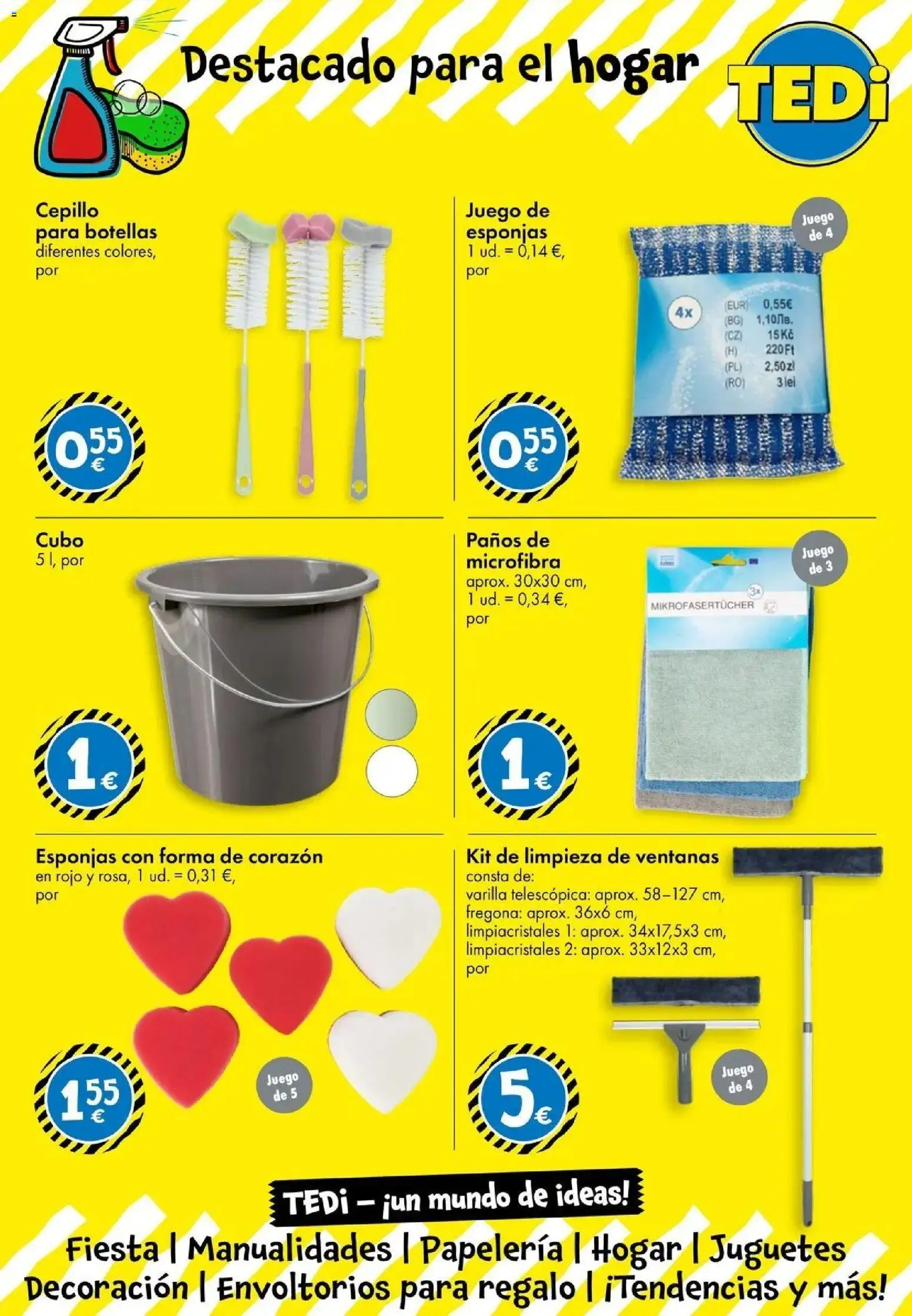 TEDi folleto │ válido desde el 07/08/2026 | Página: 10 | Productos: Cepillo, Limpiacristales, Esponjas, Juguetes