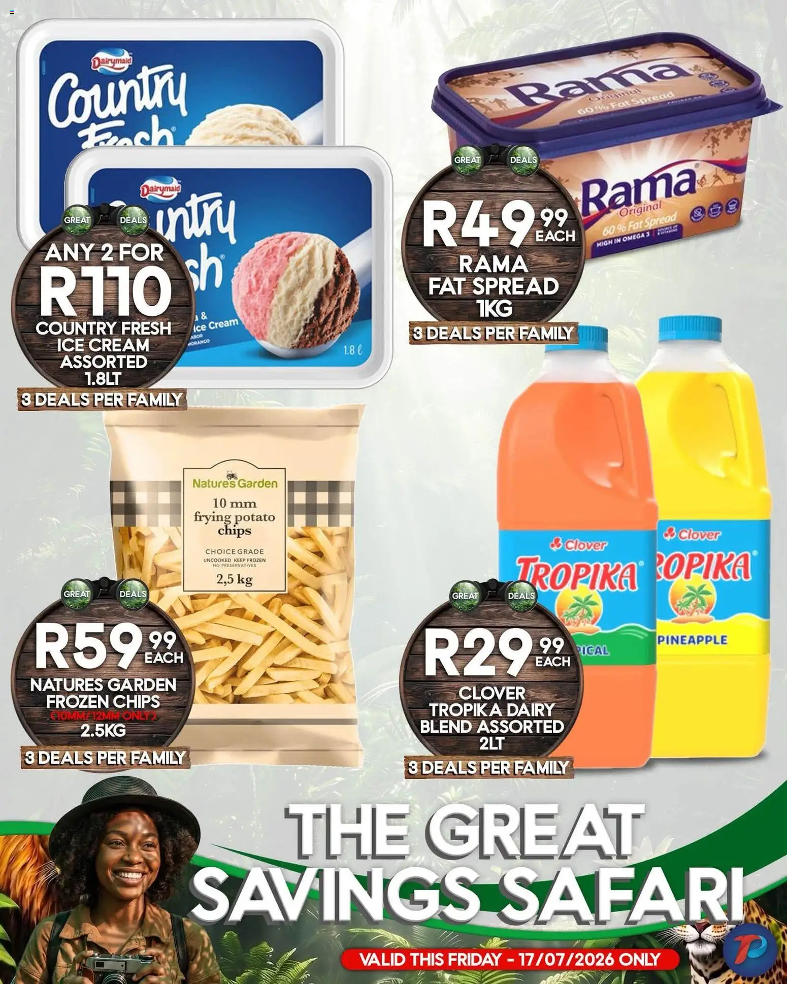 New Take n Pay catalogue – valid from 17/07/2026 | Page: 8 | Products: Pineapple, Cream, Ice cream, Fat spread