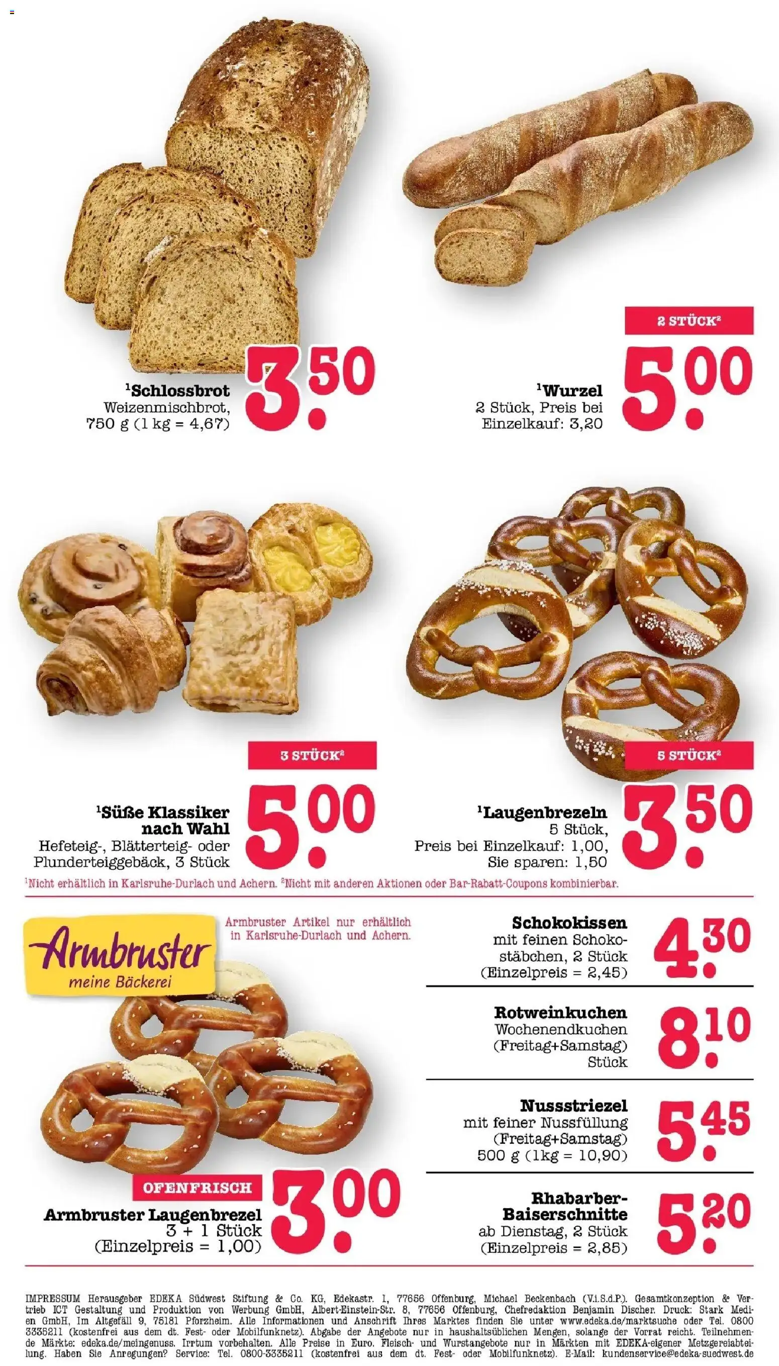 Edeka prospekt Bühlertal	 – gültig ab 10.05.2026 | Seite: 20 | Produkte: Bäckerei, Rhabarber, Fleisch