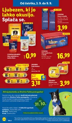 Lidl katalog akcije – veljaven od 03.09.2026 | Stran: 20 | Izdelki: Hrana za mačke, Pasja klobasa, Pašteta, Kos