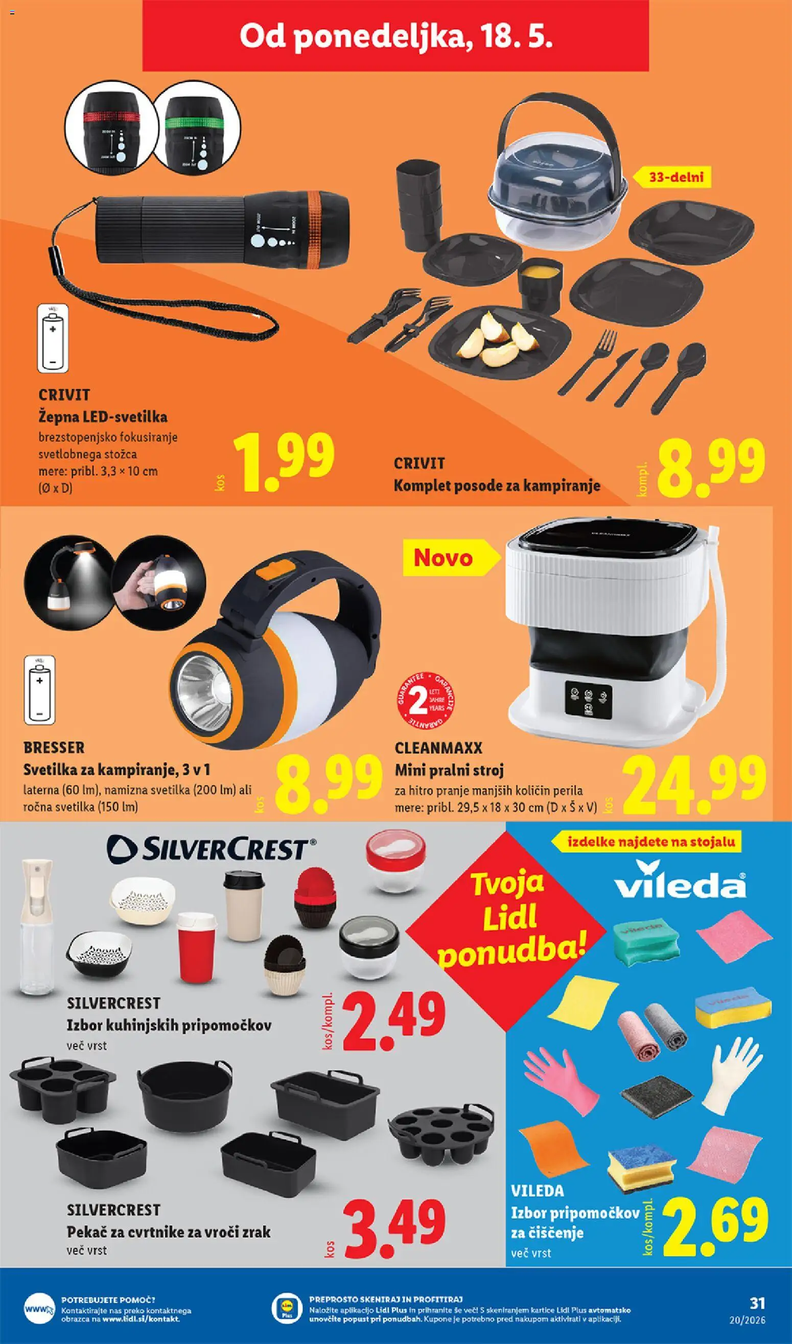 Novi Lidl katalog ponudbe – veljaven od 14.05.2026 | Stran: 65 | Izdelki: Pralni stroj, Svetilka, Namizna svetilka