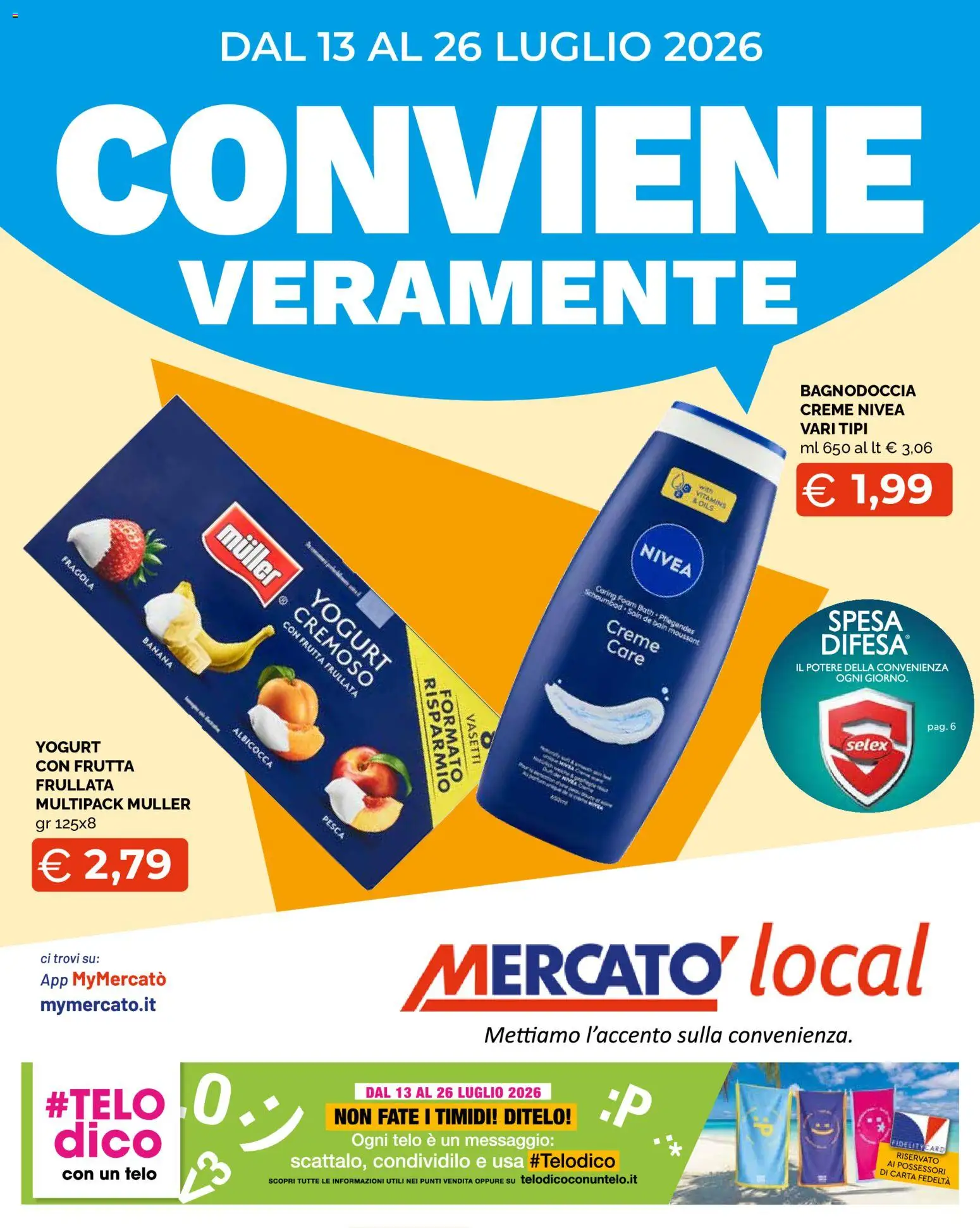 Volantino Mercatò del 13/07/2026 | Pagina: 1 | Prodotti: Yogurt, Frutta, Pesca