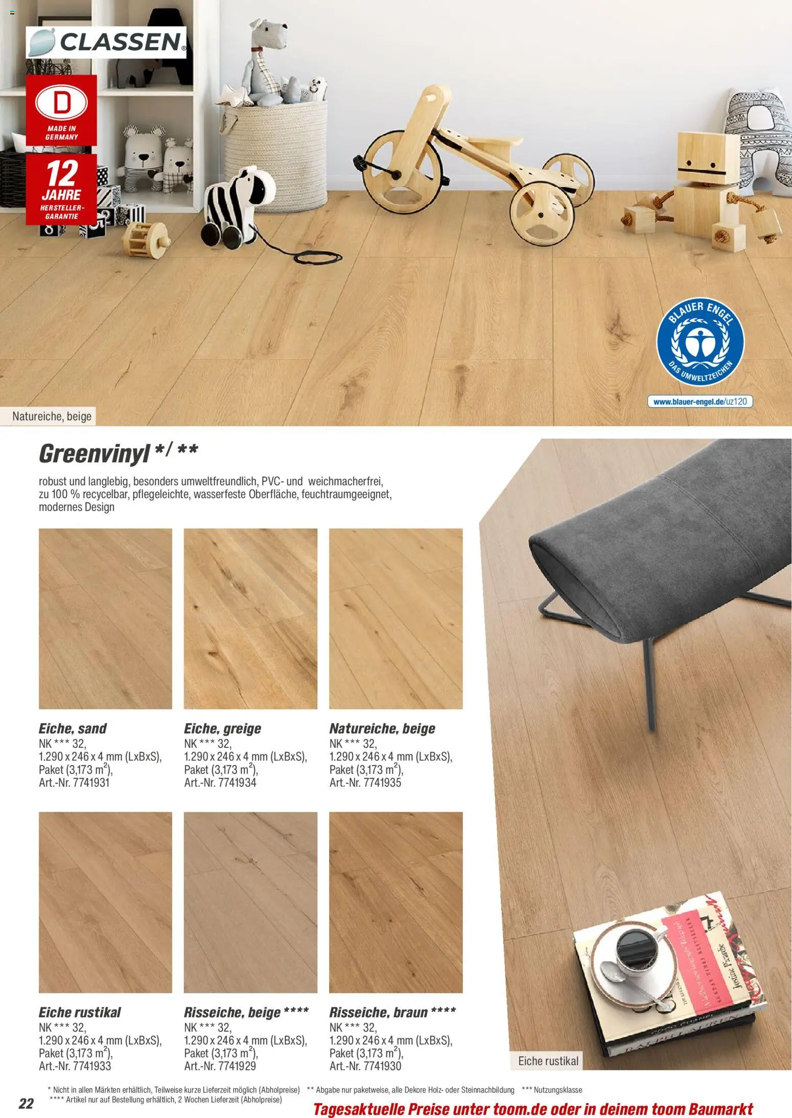 Toom Baumarkt Bodenbeläge & Zubehör – gültig ab 01.01.2026 | Seite: 22
