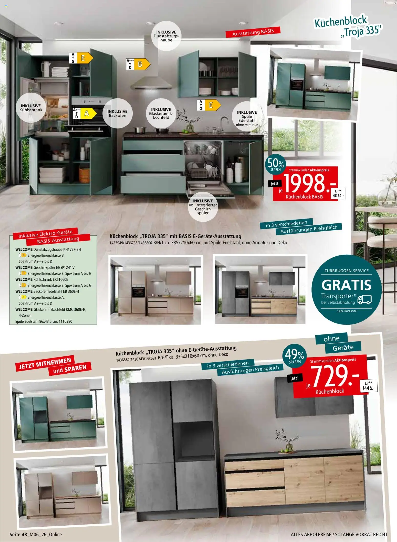 Zurbrüggen Z2-unschlagbar günstig – gültig ab 01.05.2026 | Seite: 48 | Produkte: Geschirrspüler, Küchenblock, Kühlschrank, Armatur