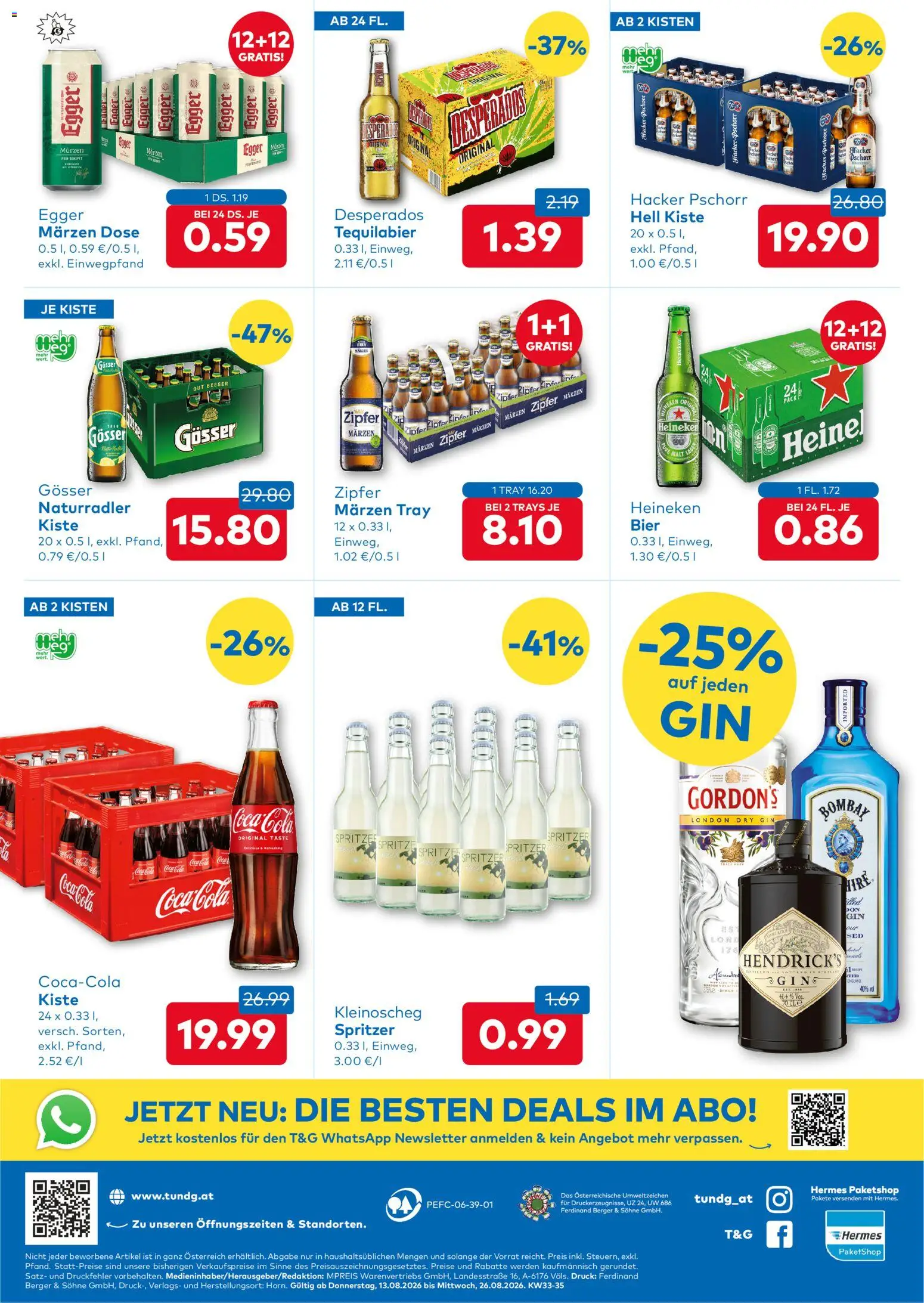 T&G Flugblatt gültig ab 13.08.2026 | Seite: 8 | Produkte: Gin, Bier
