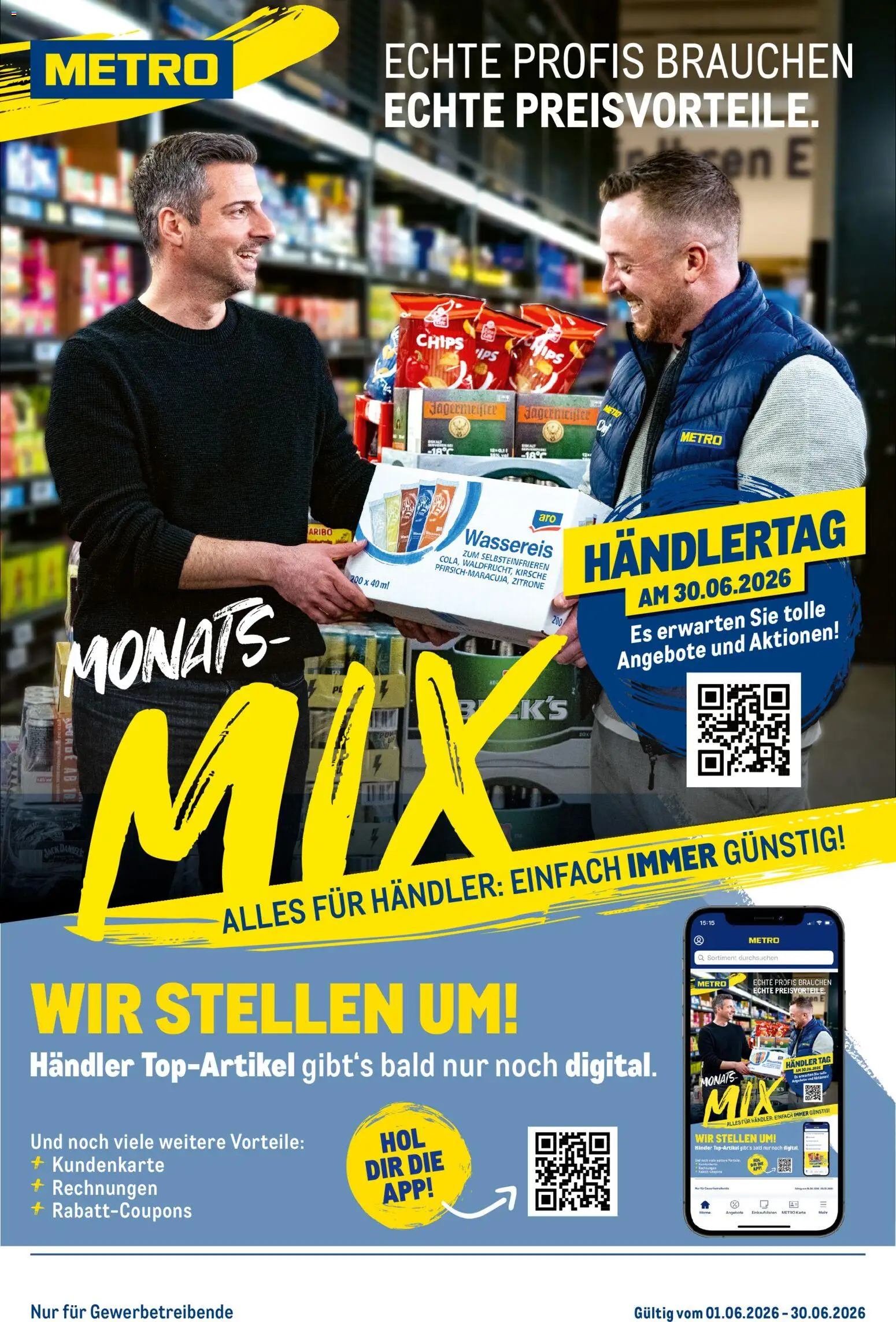 Metro Monats-Mix – gültig ab 01.06.2026 | Seite: 1 | Produkte: Jack Daniel's, Jägermeister, Zitrone, Chips