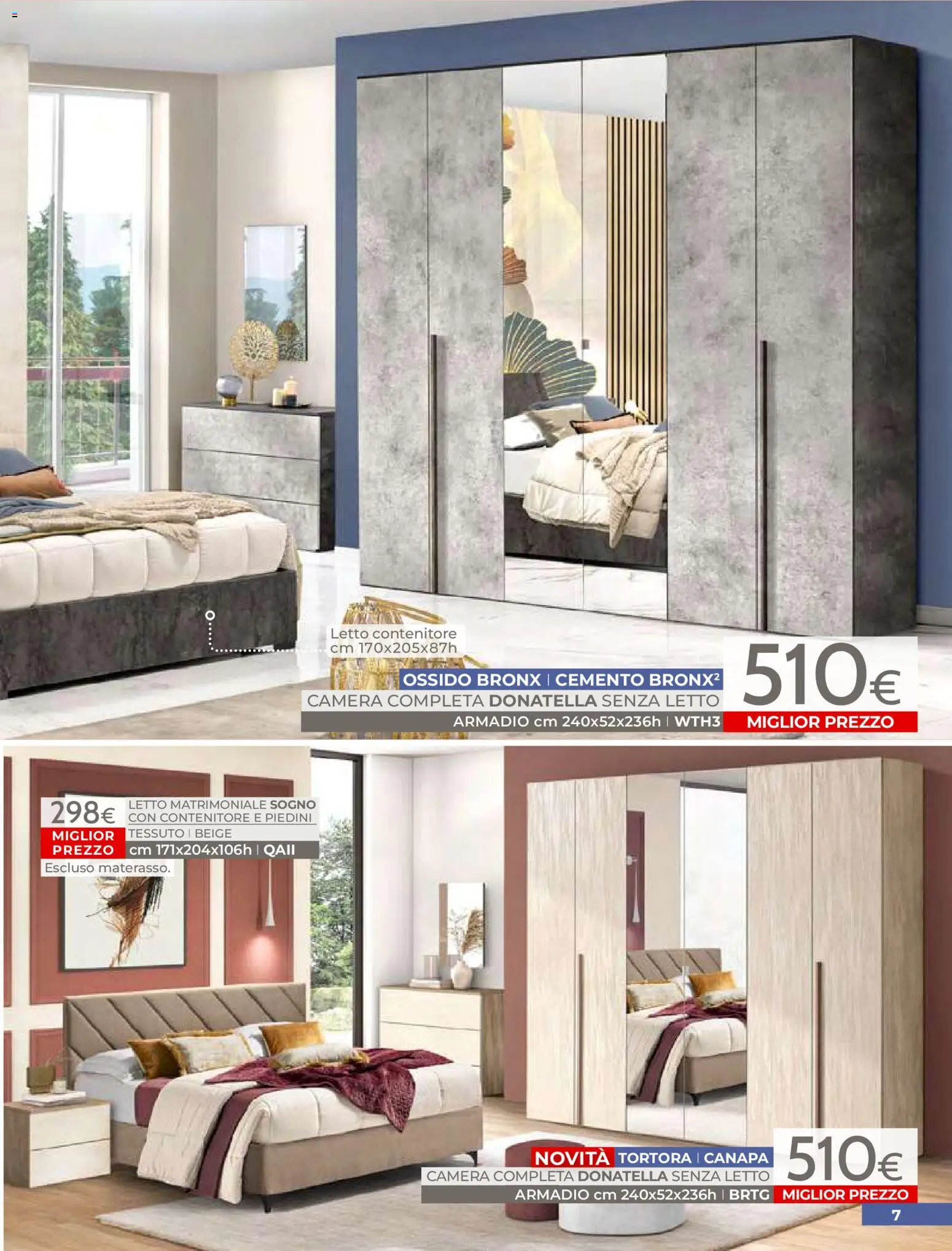 Volantino Mondo Convenienza del 01.04.2026 | Pagina: 9 | Prodotti: Letto matrimoniale, Letto contenitore, Letto, Armadio