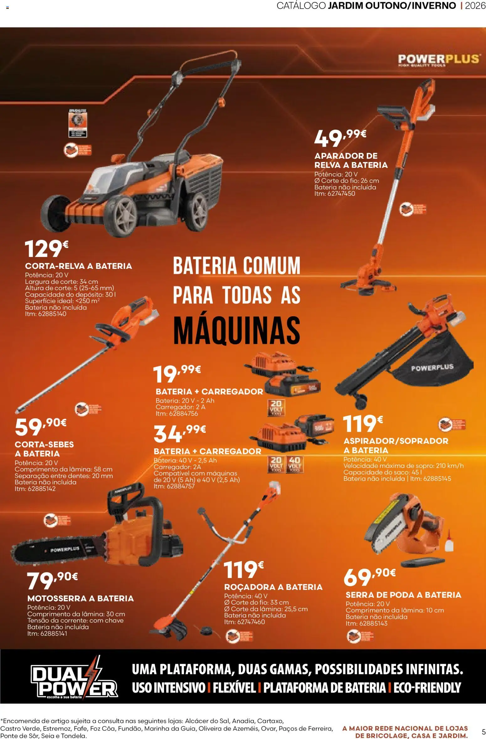 BricoMarché folheto 14 - Catálogo de Jardim Outuno Inverno │ válido de 01/10/2026 | Página: 5 | Produtos: Aparador de relva, Saco, Motosserra, Aparador