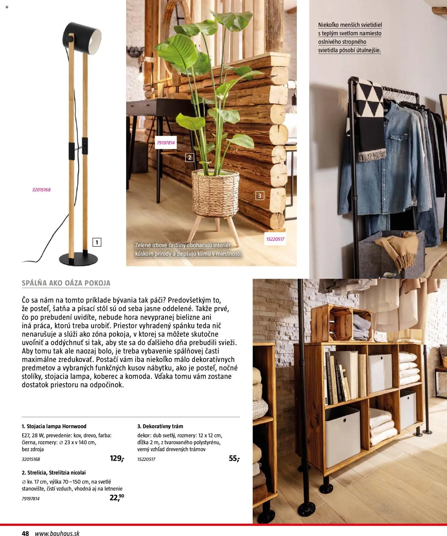 Nové Bauhaus akcie – leták je platný od 03.08.2026 | Strana: 48 | Produkty: Svietidlá, Lampa, Stôl, Koberec