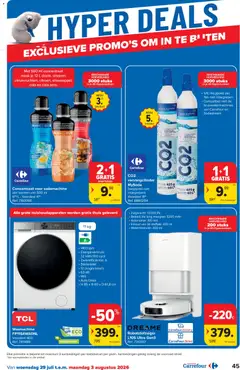 Wasmachine FP1154WA0NL, TCL - Voorbeeld van een folder van Carrefour, geldig van 29/07/2026 | Pagina: 45