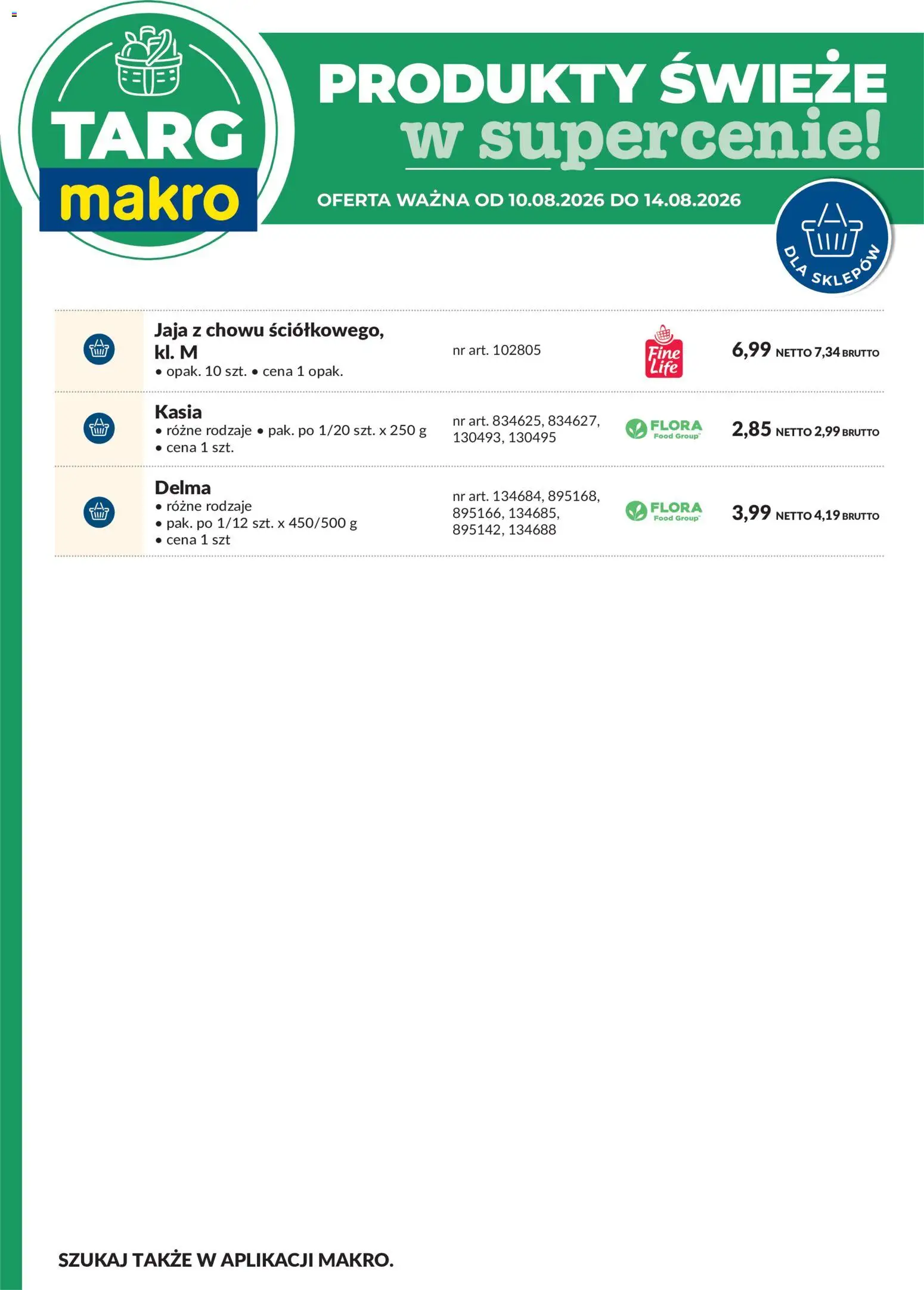 Makro gazetka - Oferta świeża w super cenach od 10.08.2026 | Strona: 8 | Produkty: Jaja