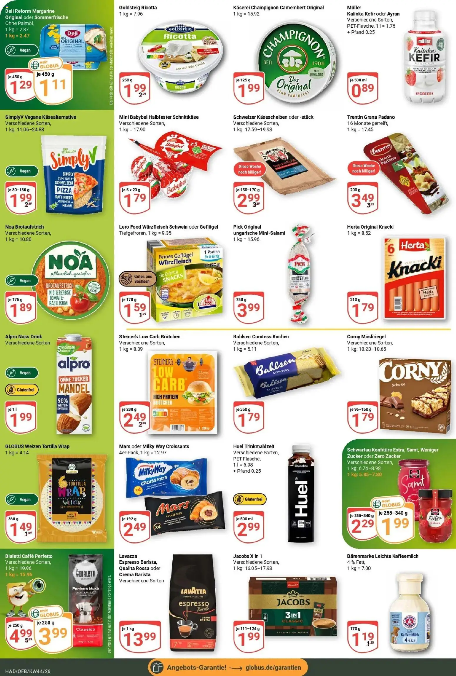 Globus Prospekt Halle (saale) – gültig ab 26.10.2026 | Seite: 11 | Produkte: Grana Padano, Alpro, Zucker, Deli reform